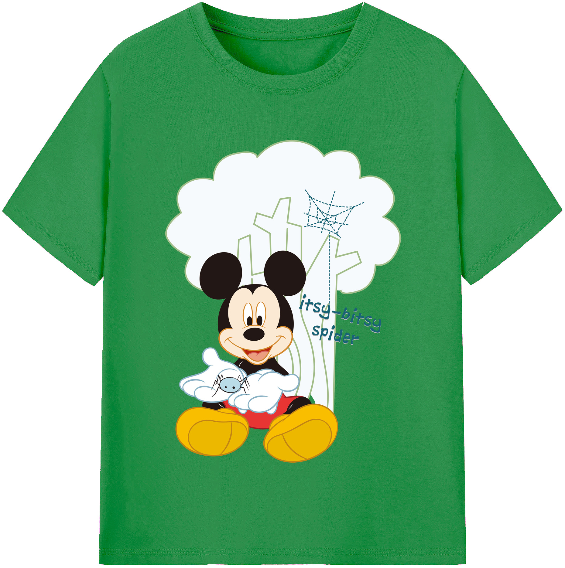（画像用） ミッキーマウス Mickey Mouse レディースカジュアルプリントTシャツ（綿100％）