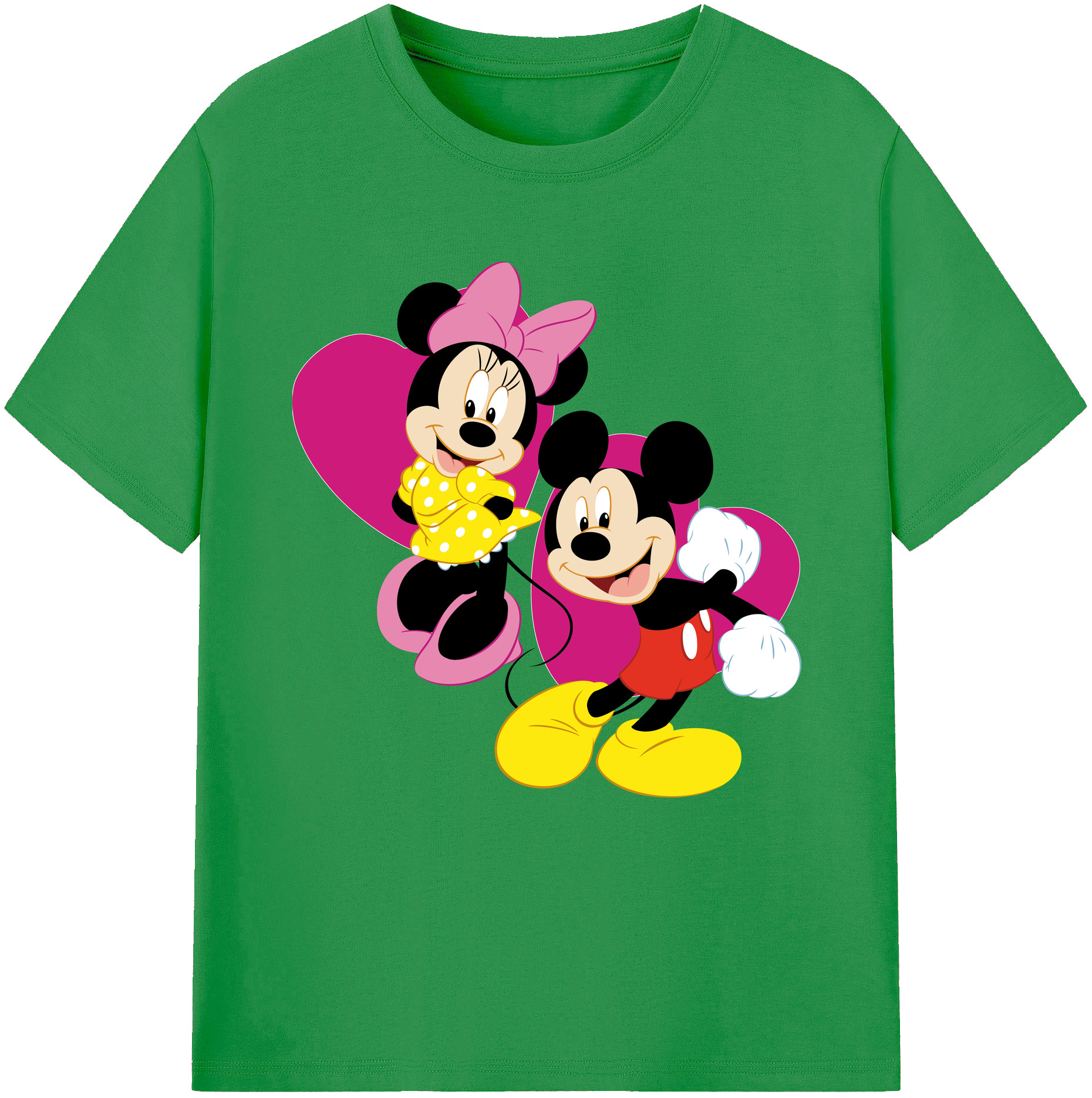 （画像用） ミッキーマウス Mickey Mouse レディースカジュアルプリントTシャツ（綿100％）