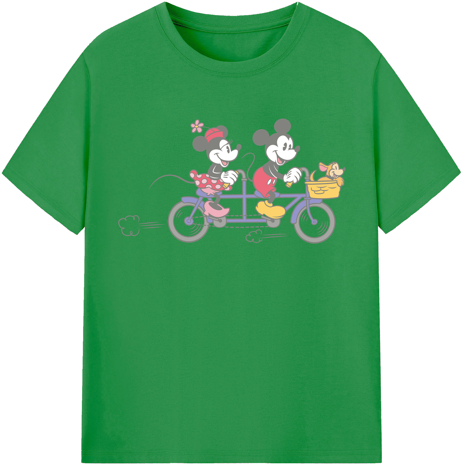 （画像用） ミッキーマウス Mickey Mouse レディースカジュアルプリントTシャツ（綿100％）