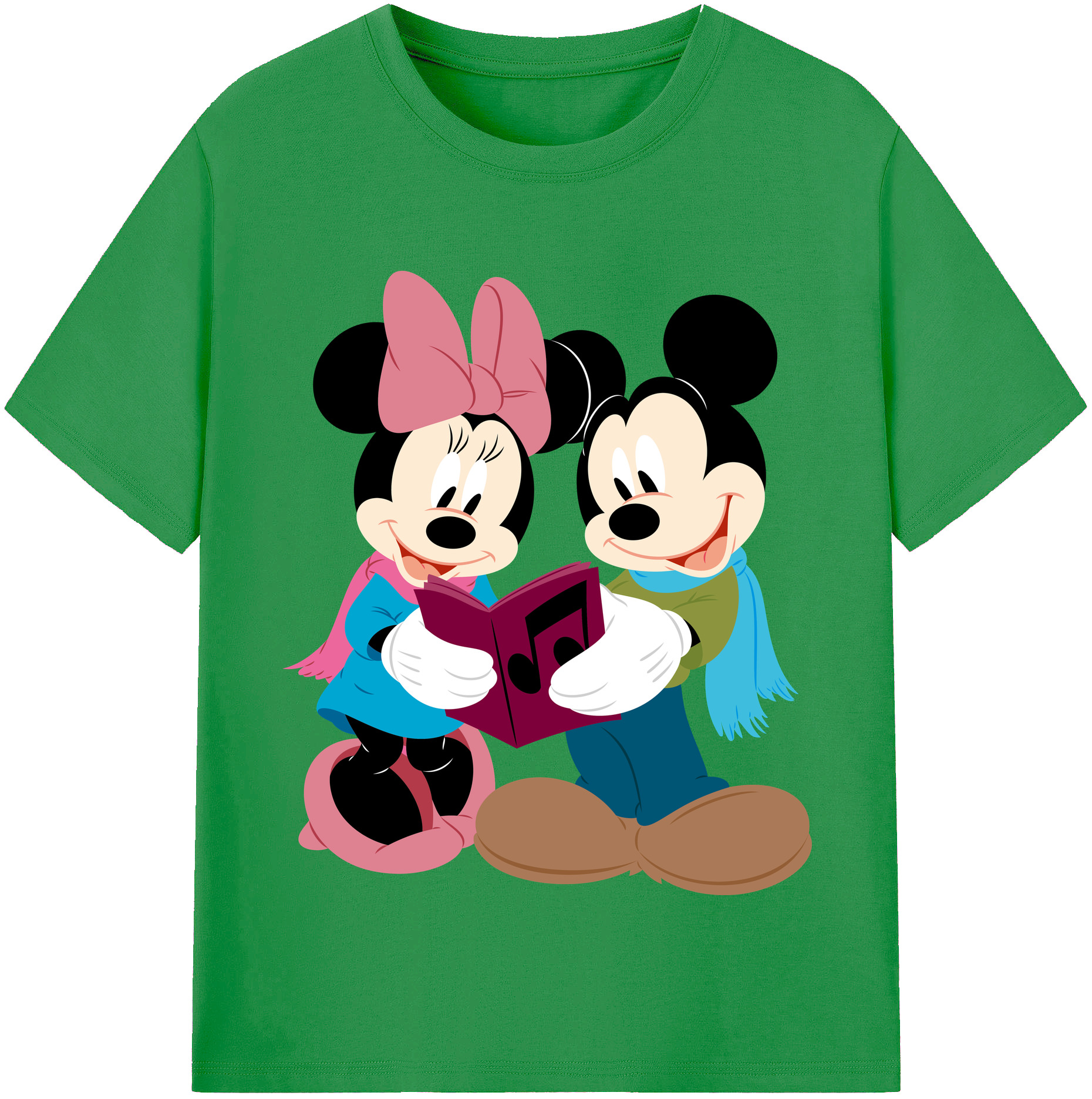 （画像用） ミッキーマウス Mickey Mouse レディースカジュアルプリントTシャツ（綿100％）