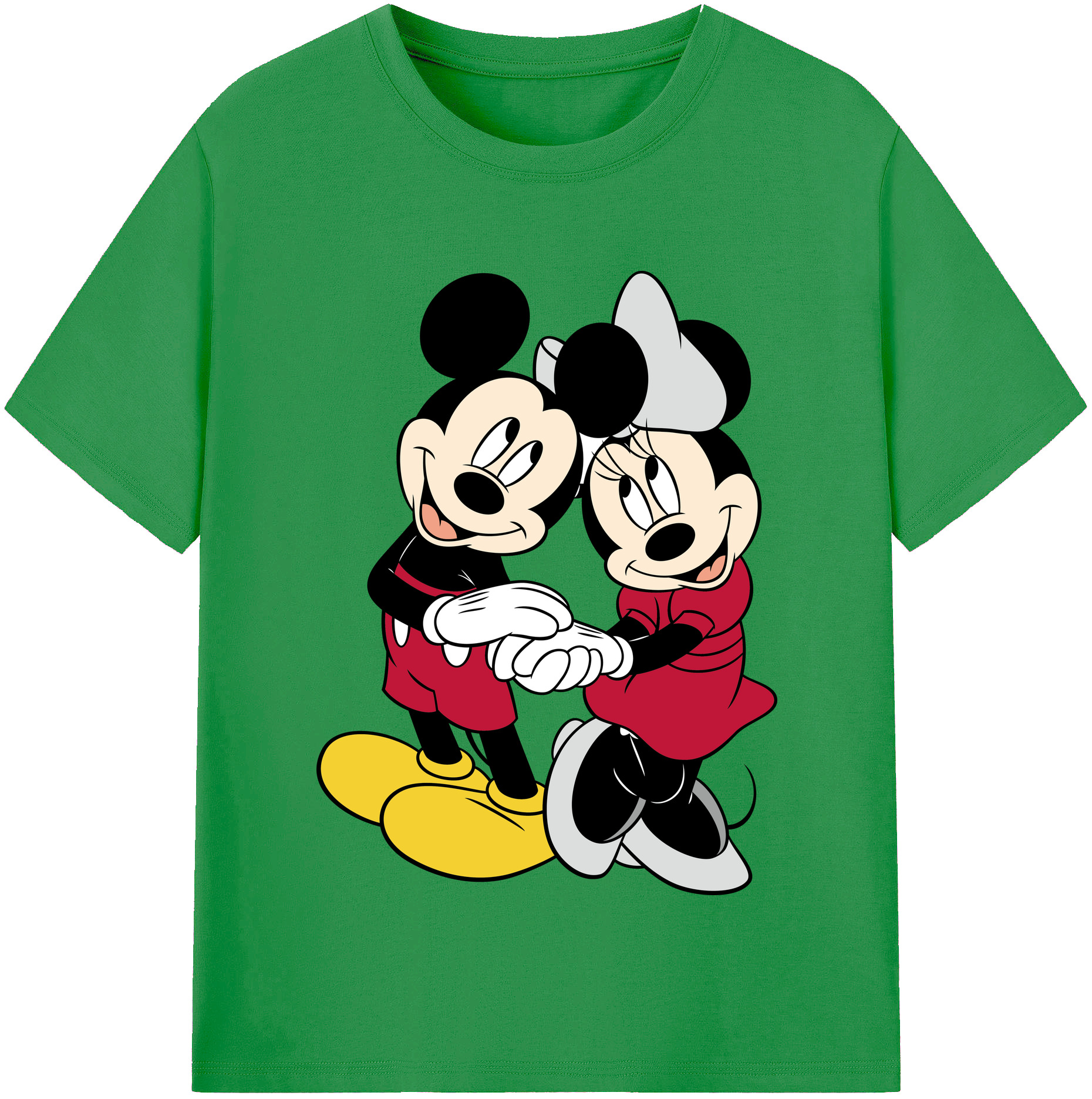 （画像用） ミッキーマウス Mickey Mouse レディースカジュアルプリントTシャツ（綿100％）