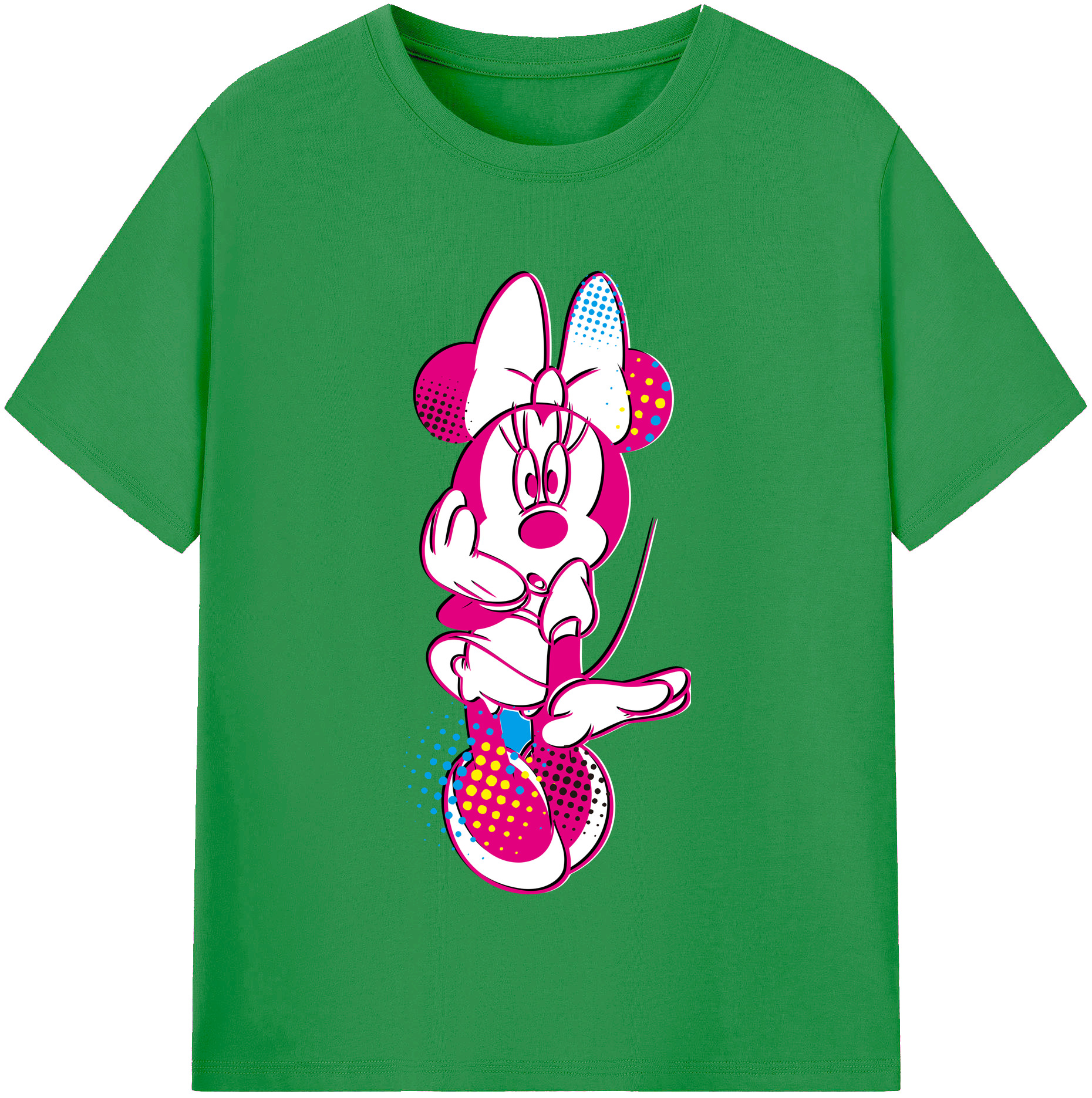 （画像用） ミッキーマウス Mickey Mouse レディースカジュアルプリントTシャツ（綿100％）