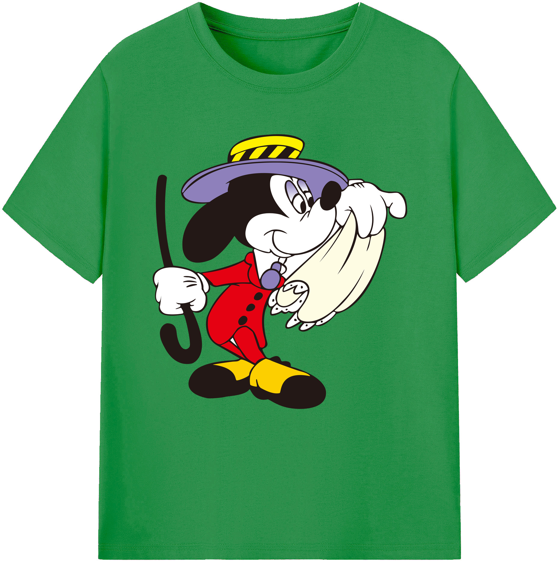 （画像用） ミッキーマウス Mickey Mouse レディースカジュアルプリントTシャツ（綿100％）