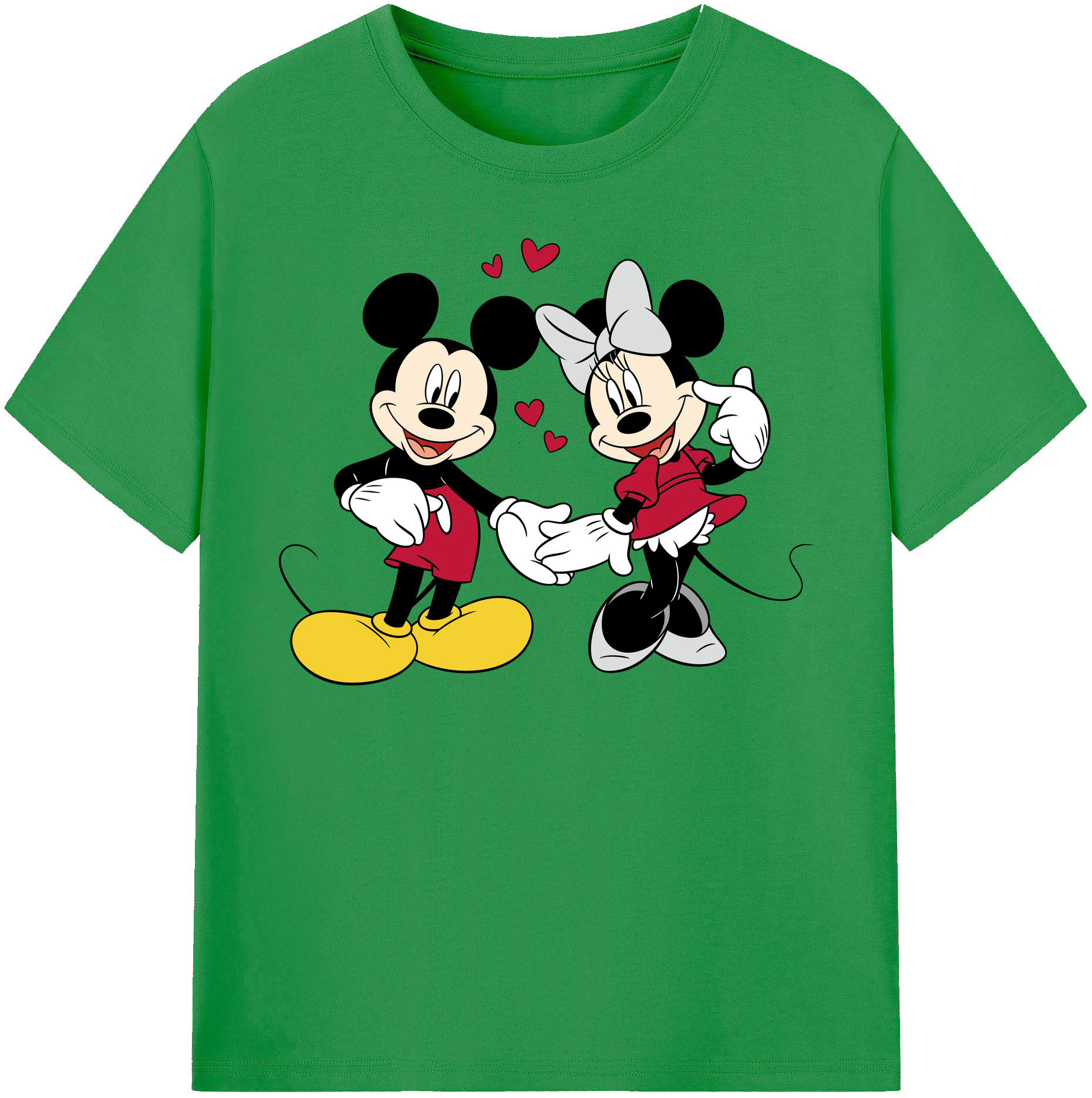 （画像用） ミッキーマウス Mickey Mouse レディースカジュアルプリントTシャツ（綿100％）