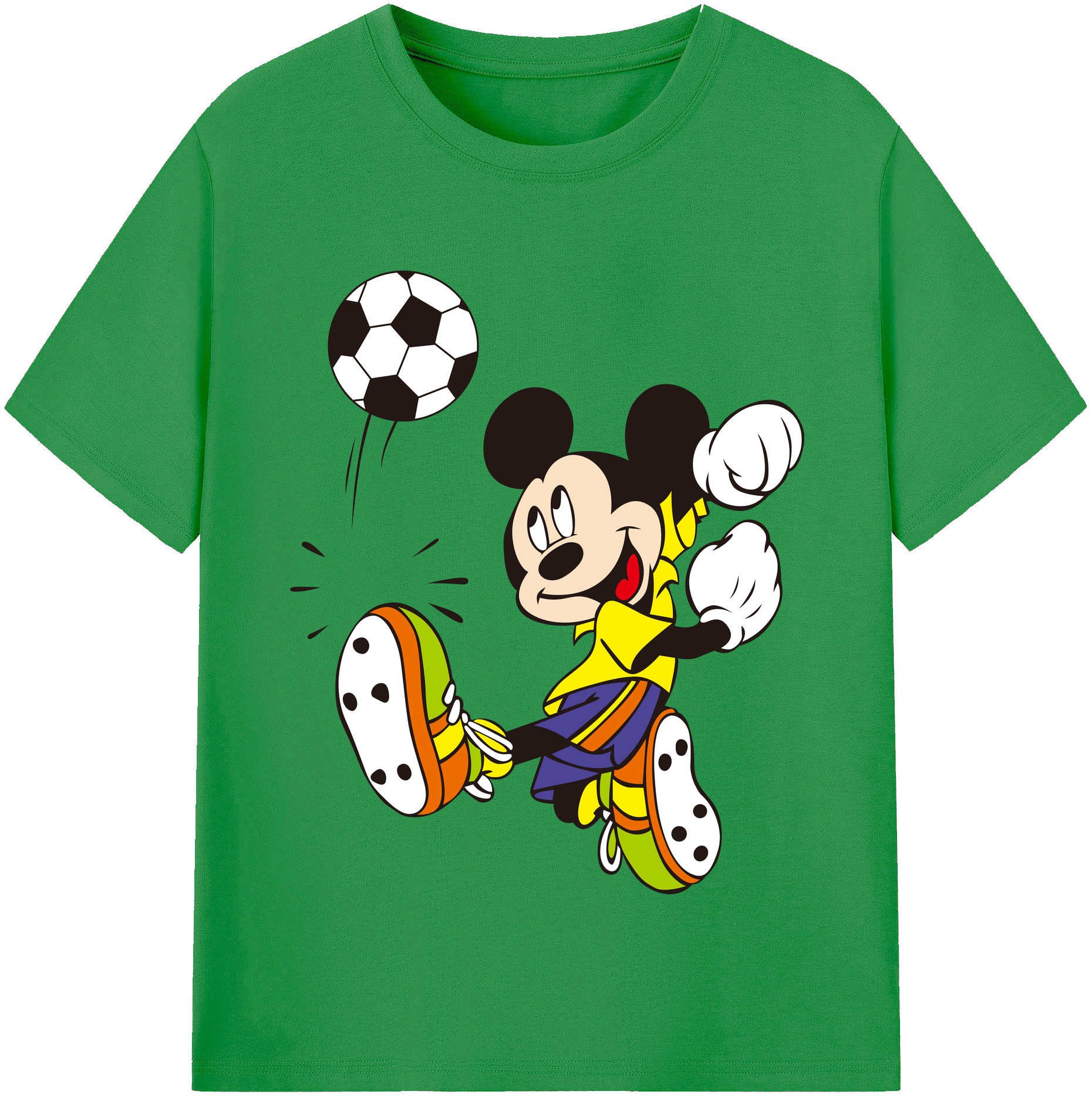 （画像用） ミッキーマウス Mickey Mouse レディースカジュアルプリントTシャツ（綿100％）