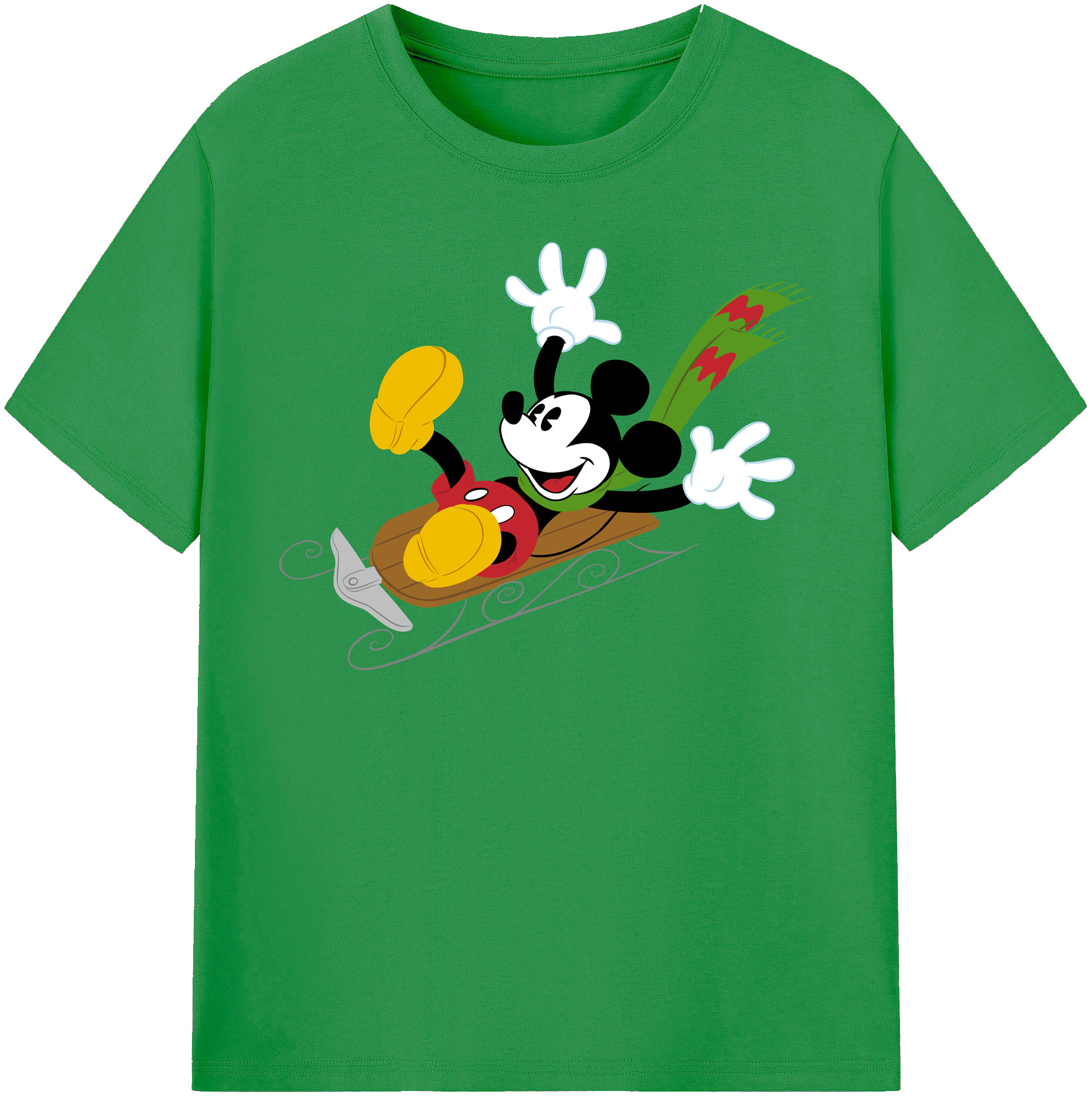 （画像用） ミッキーマウス Mickey Mouse レディースカジュアルプリントTシャツ（綿100％）