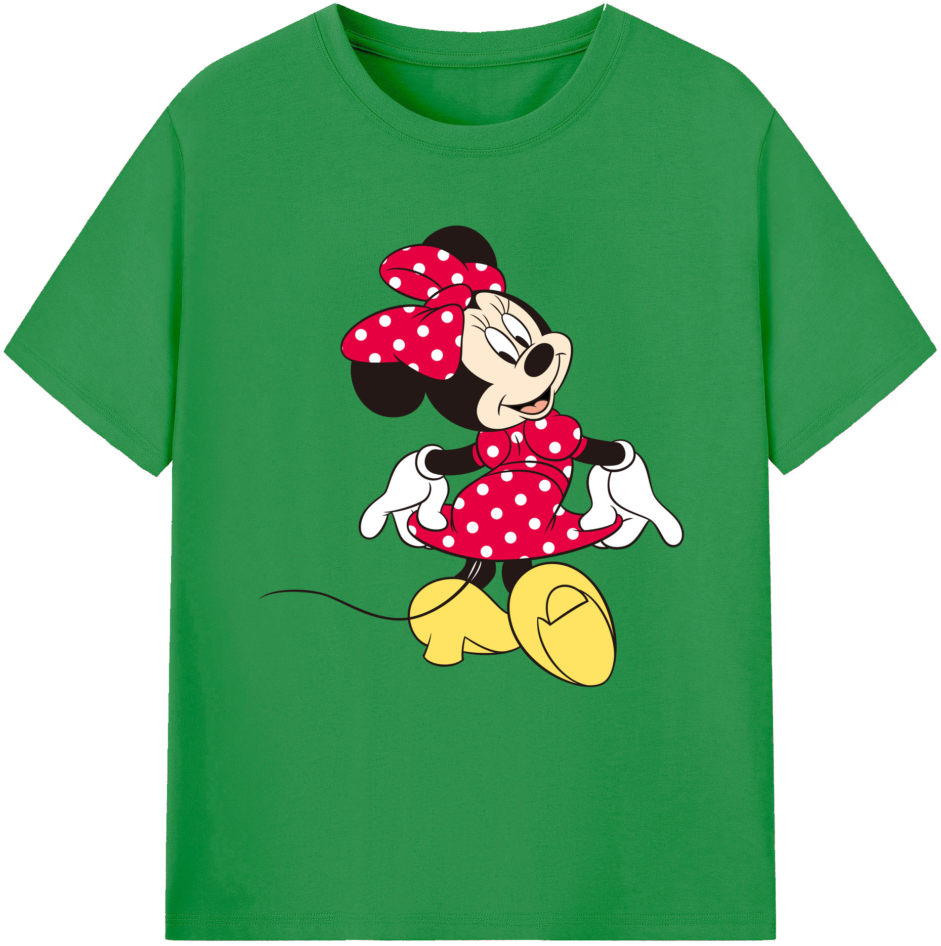 （画像用） ミッキーマウス Mickey Mouse レディースカジュアルプリントTシャツ（綿100％）