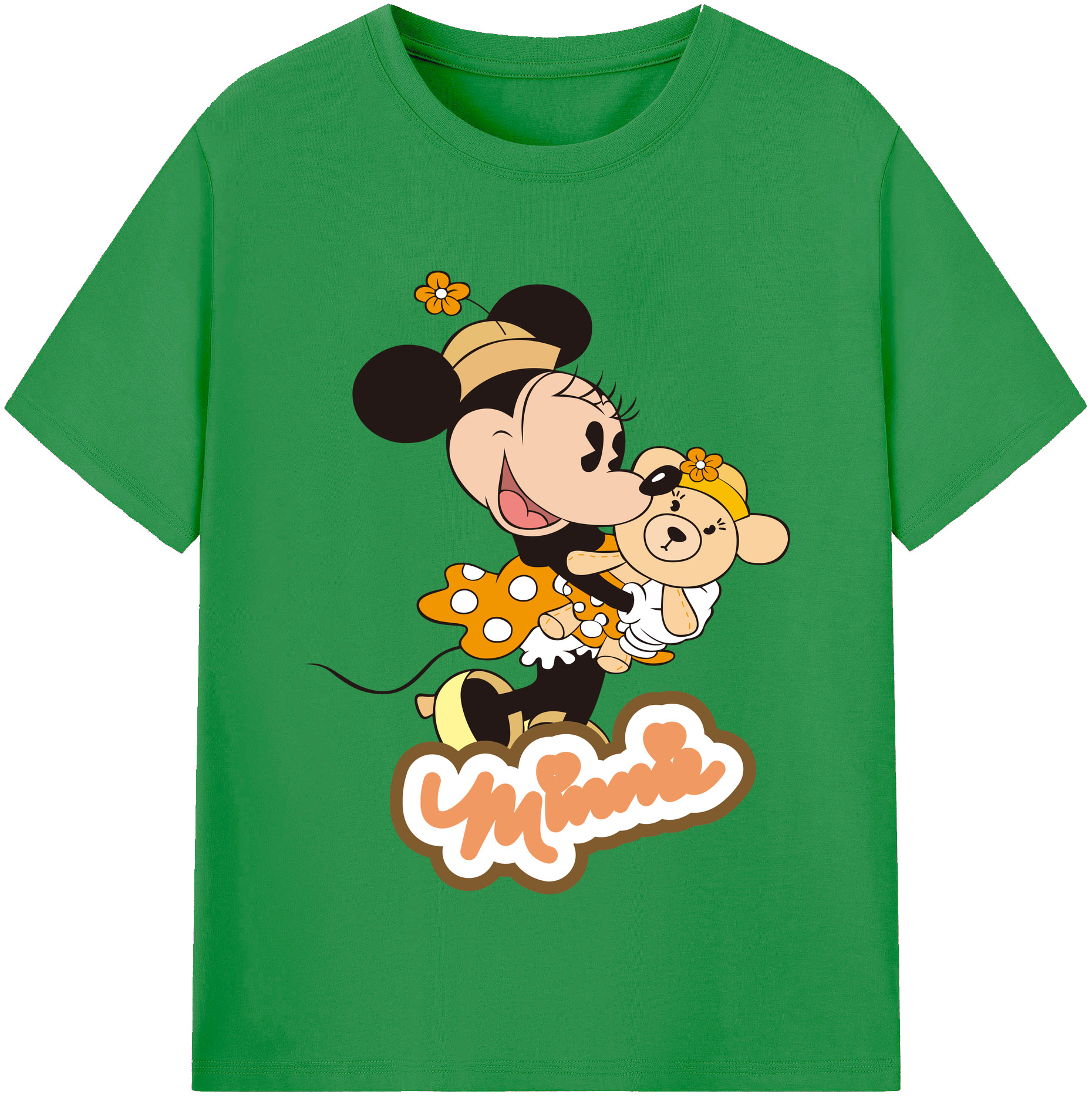（画像用） ミッキーマウス Mickey Mouse レディースカジュアルプリントTシャツ（綿100％）