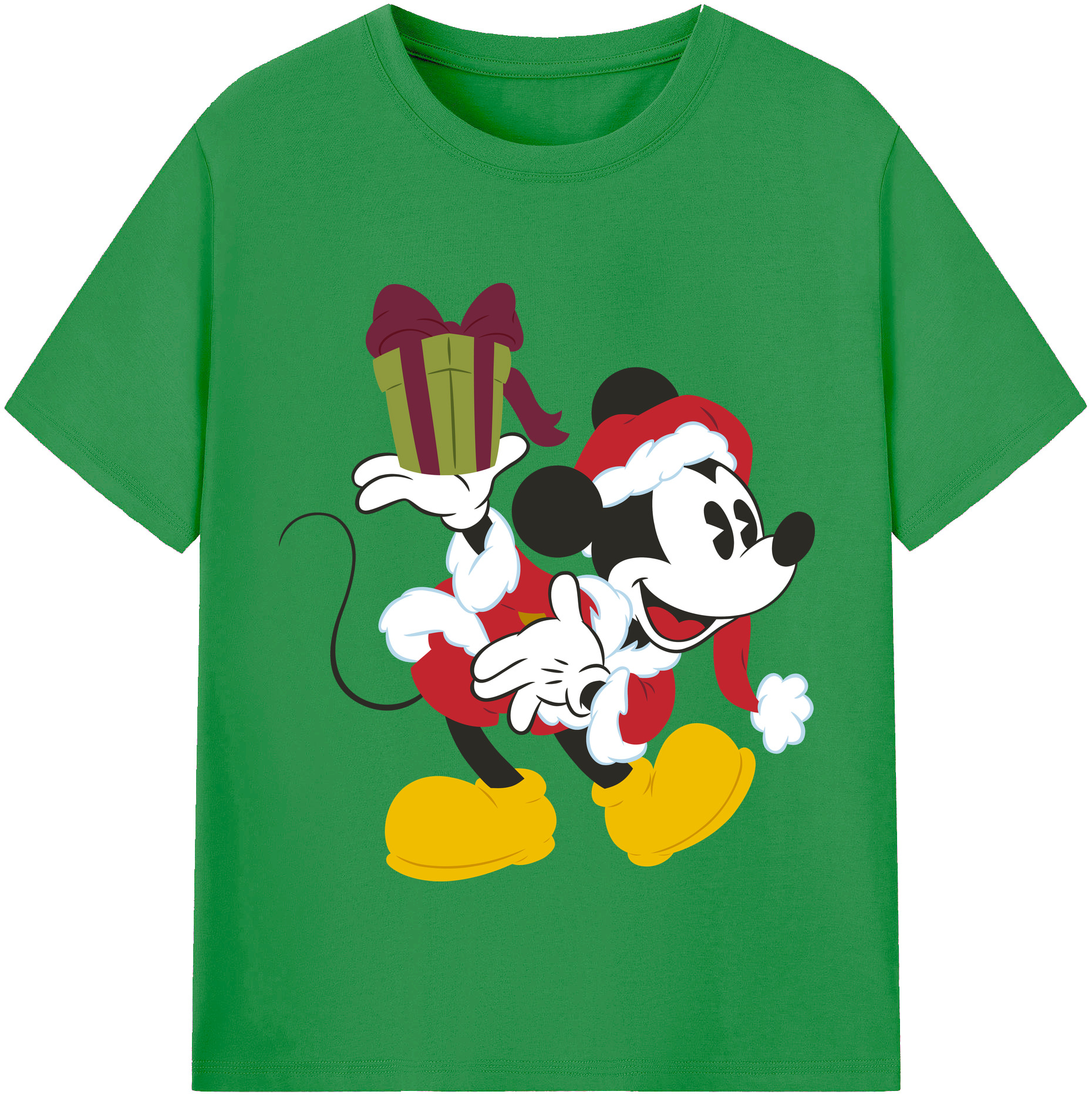 （画像用） ミッキーマウス Mickey Mouse レディースカジュアルプリントTシャツ（綿100％）