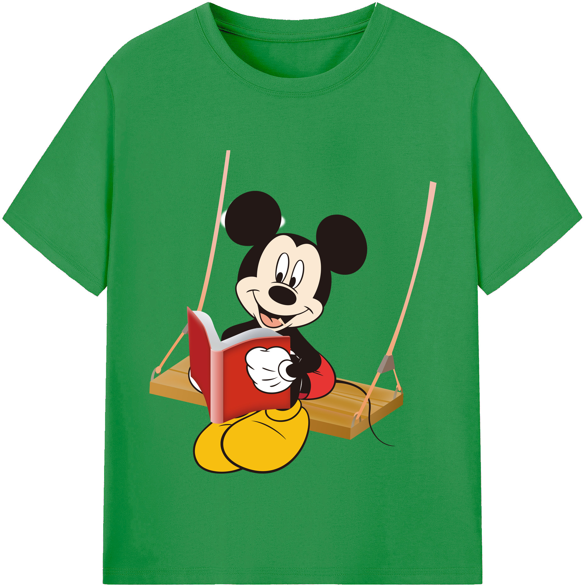 （画像用） ミッキーマウス Mickey Mouse レディースカジュアルプリントTシャツ（綿100％）