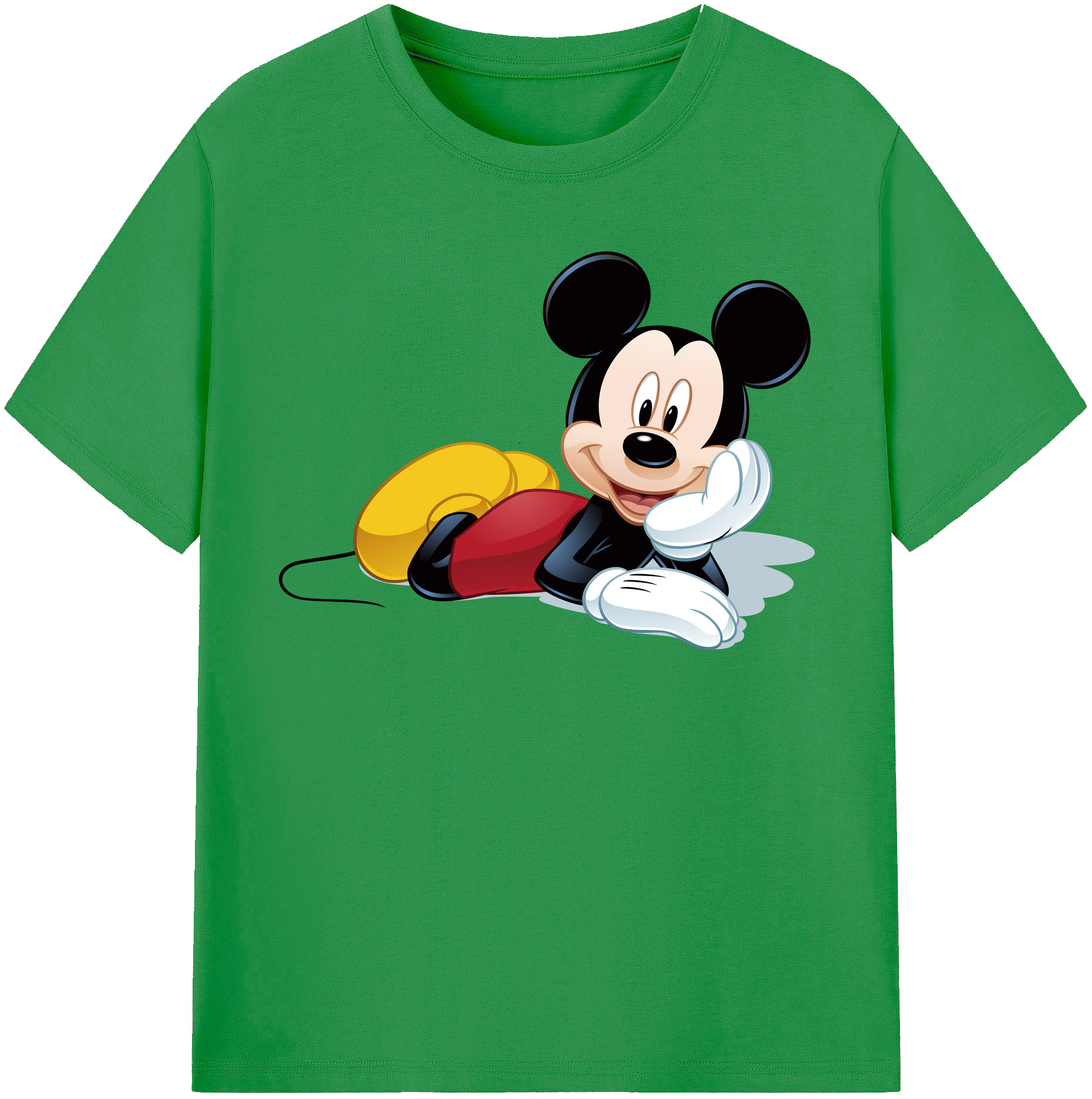 （画像用） ミッキーマウス Mickey Mouse レディースカジュアルプリントTシャツ（綿100％）