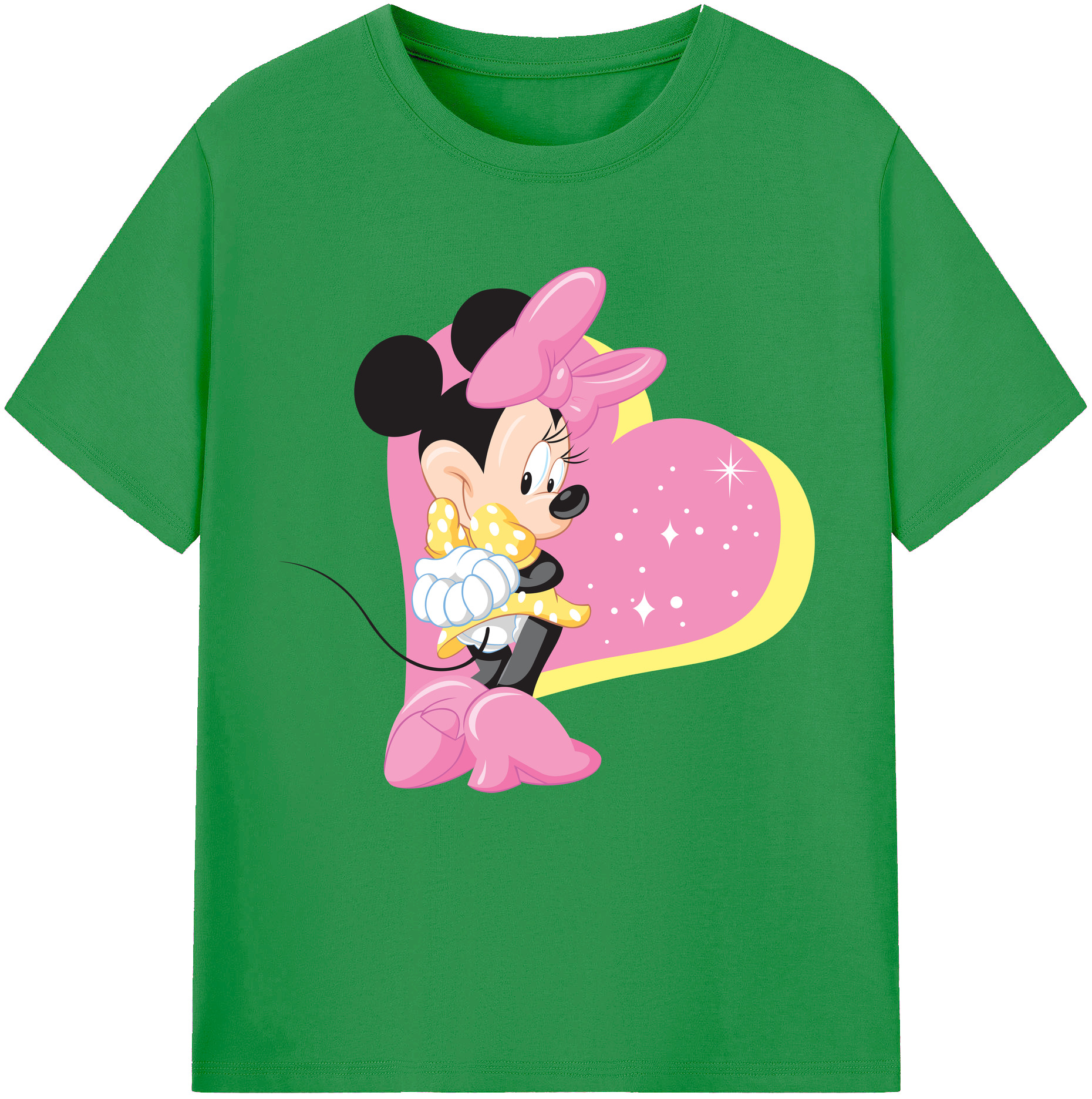 （画像用） ミッキーマウス Mickey Mouse レディースカジュアルプリントTシャツ（綿100％）
