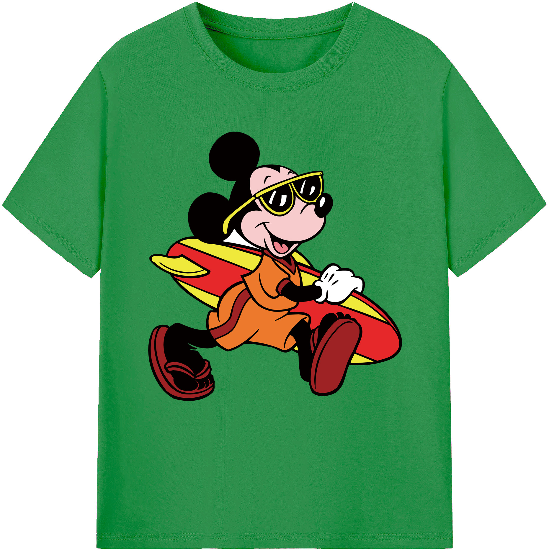 （画像用） ミッキーマウス Mickey Mouse レディースカジュアルプリントTシャツ（綿100％）