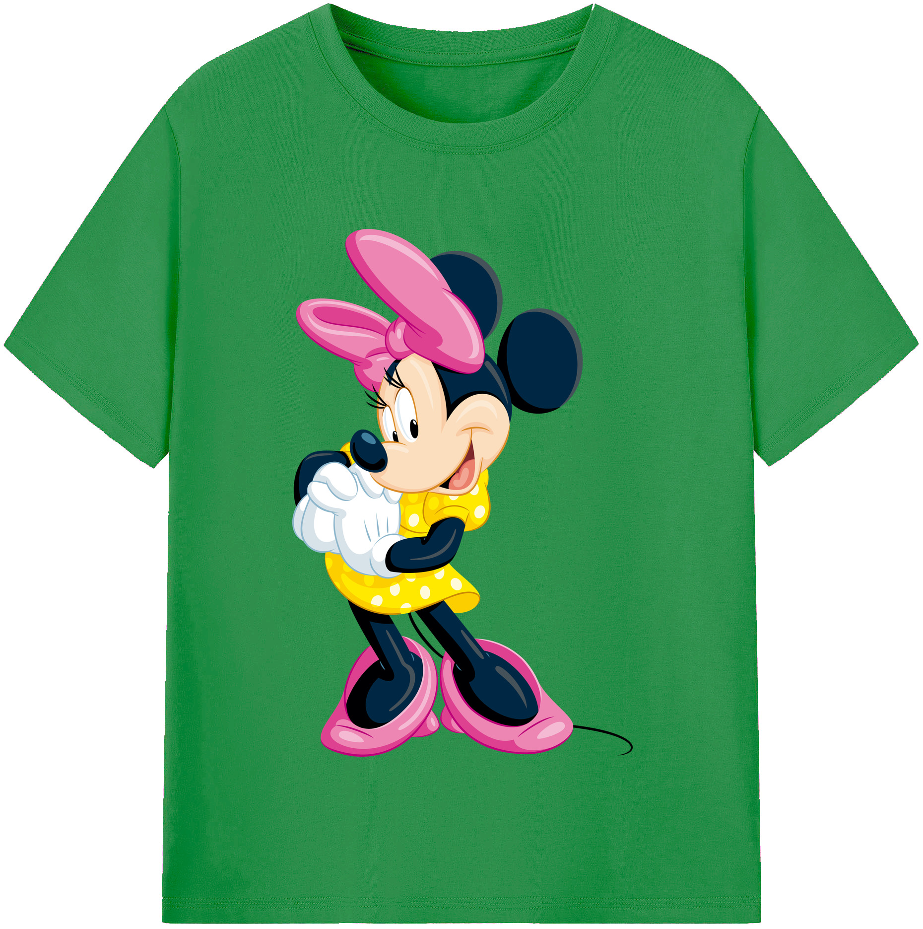 （画像用） ミッキーマウス Mickey Mouse レディースカジュアルプリントTシャツ（綿100％）