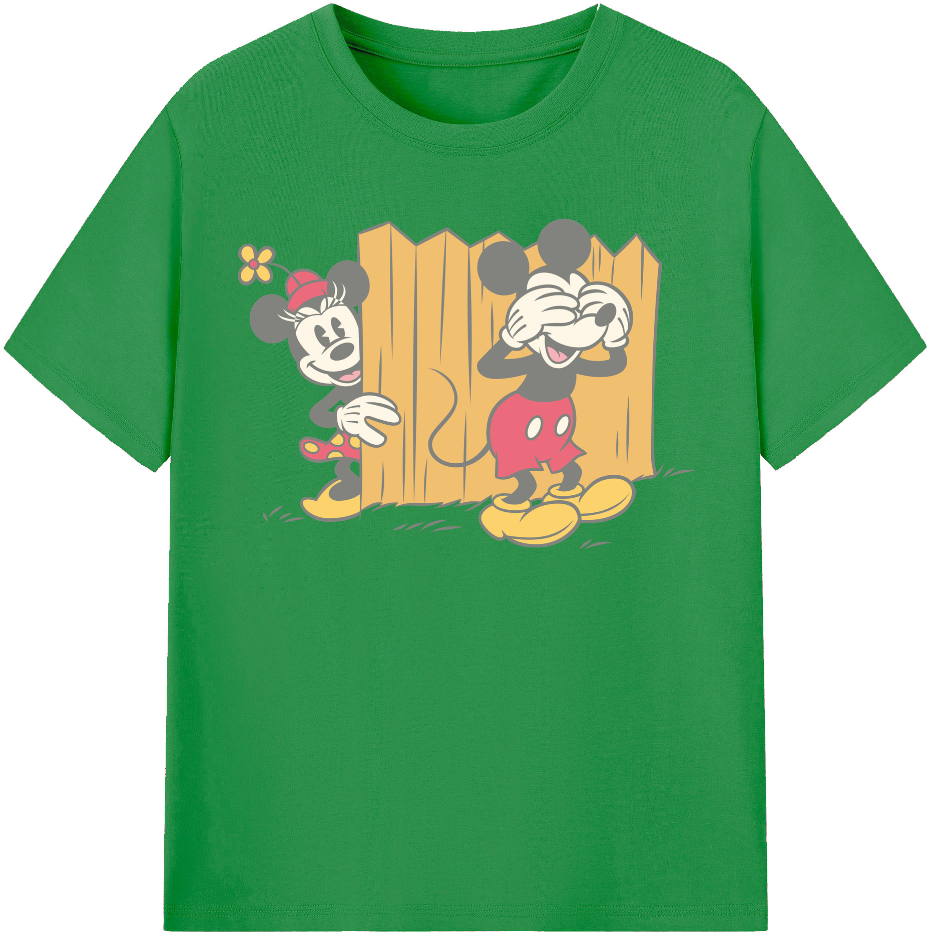 （画像用） ミッキーマウス Mickey Mouse レディースカジュアルプリントTシャツ（綿100％）
