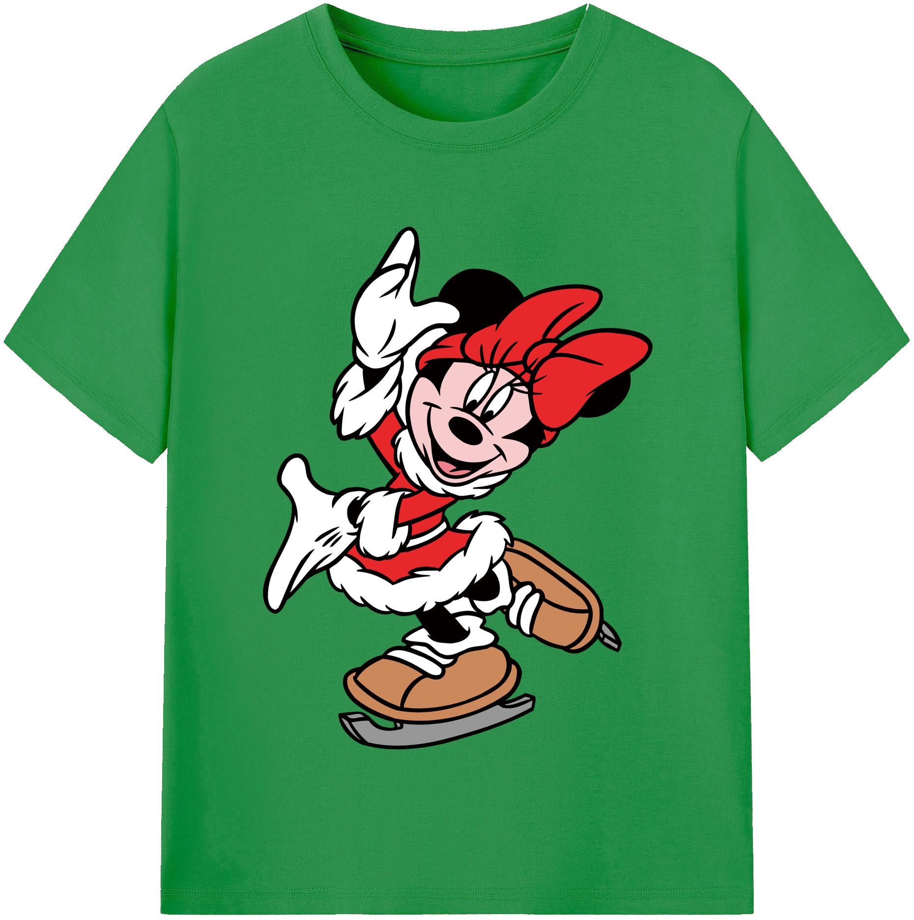 （画像用） ミッキーマウス Mickey Mouse レディースカジュアルプリントTシャツ（綿100％）