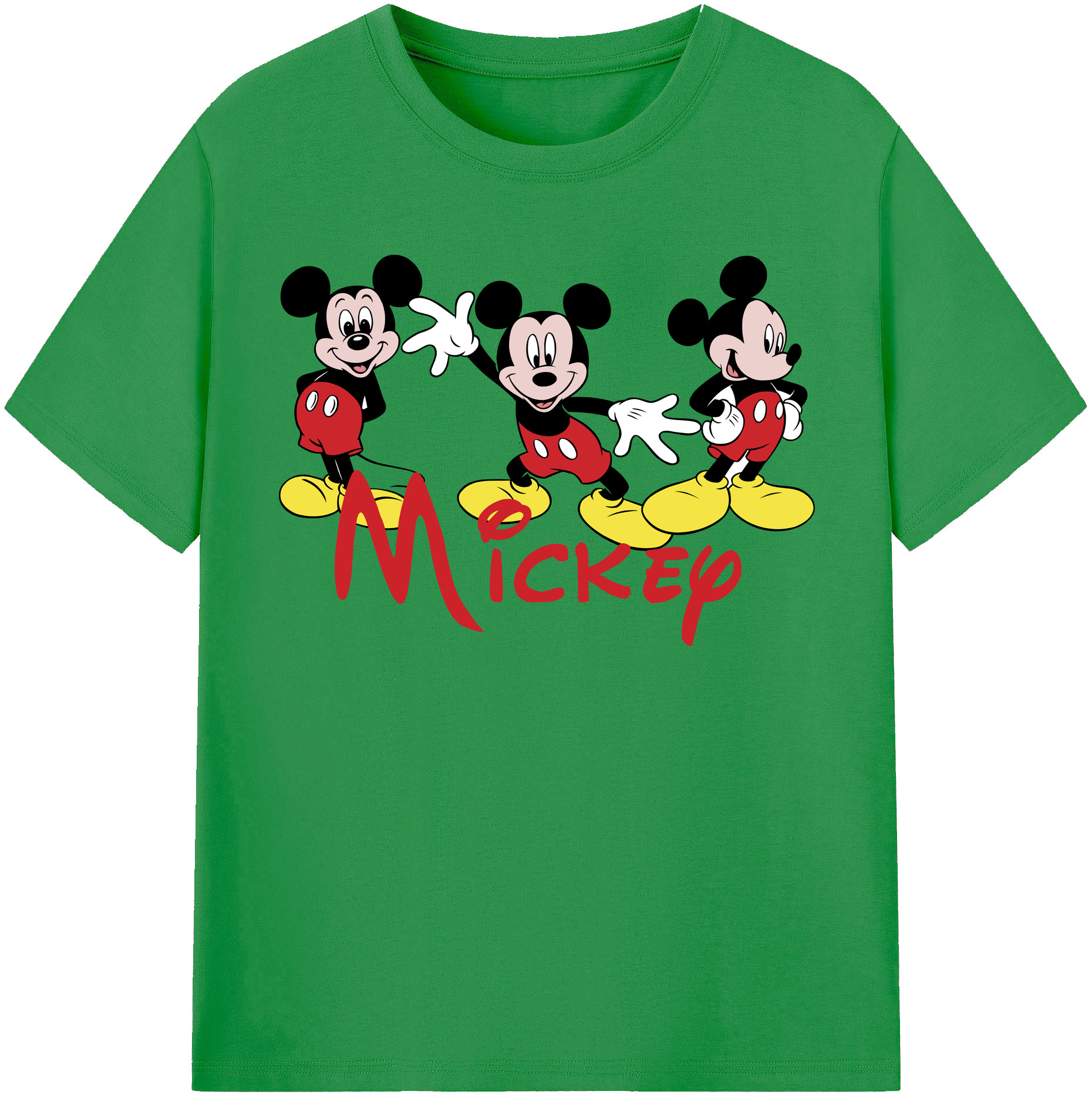 （画像用） ミッキーマウス Mickey Mouse レディースカジュアルプリントTシャツ（綿100％）