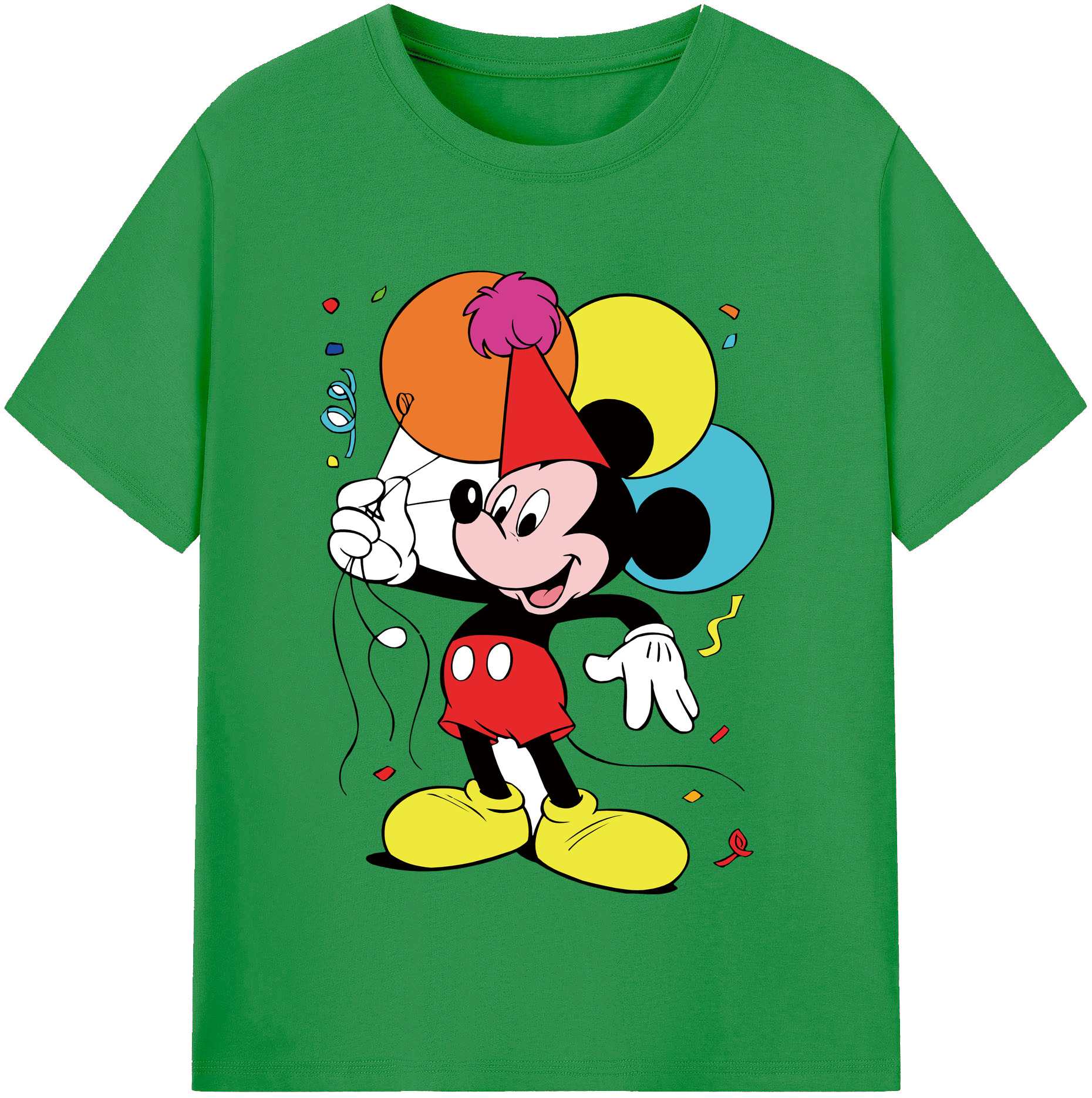 （画像用） ミッキーマウス Mickey Mouse レディースカジュアルプリントTシャツ（綿100％）