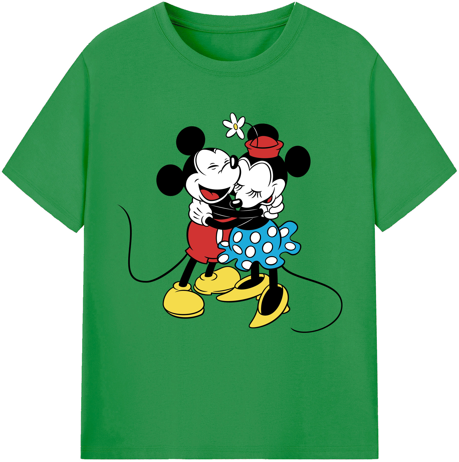（画像用） ミッキーマウス Mickey Mouse レディースカジュアルプリントTシャツ（綿100％）