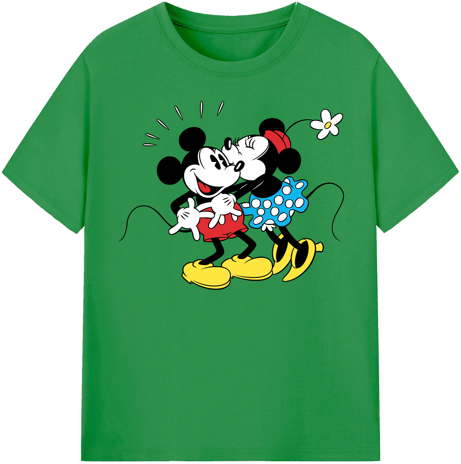 （画像用） ミッキーマウス Mickey Mouse レディースカジュアルプリントTシャツ（綿100％）
