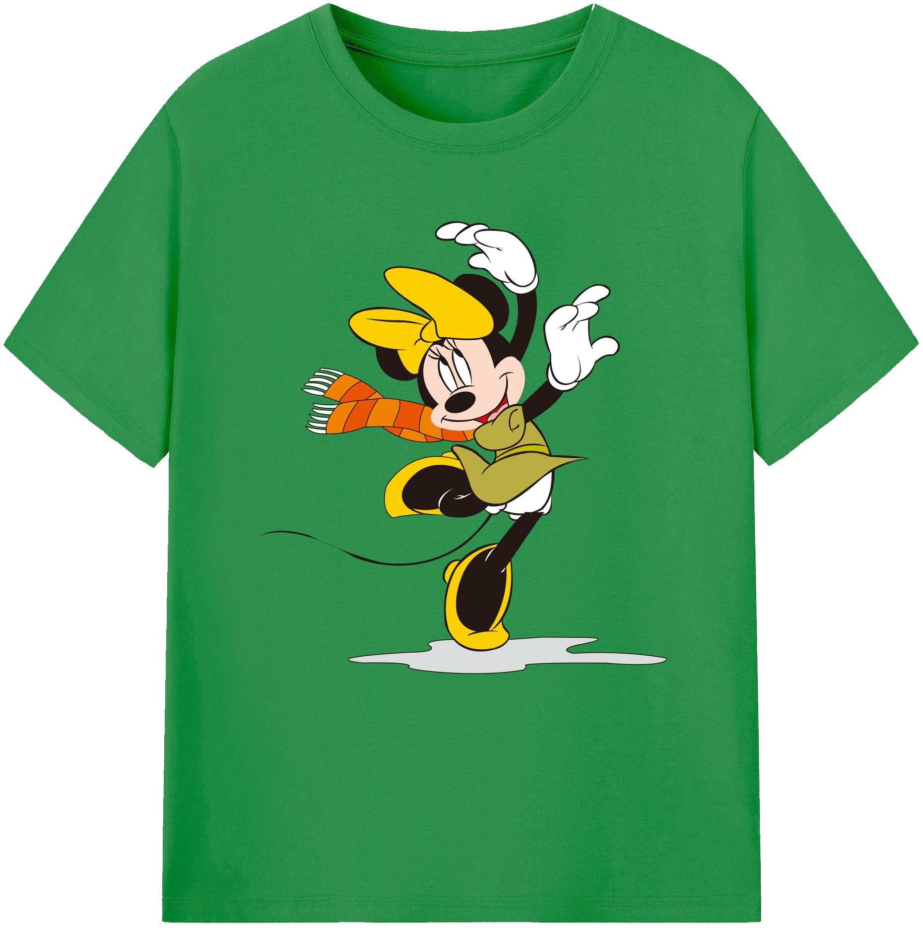 （画像用） ミッキーマウス Mickey Mouse レディースカジュアルプリントTシャツ（綿100％）
