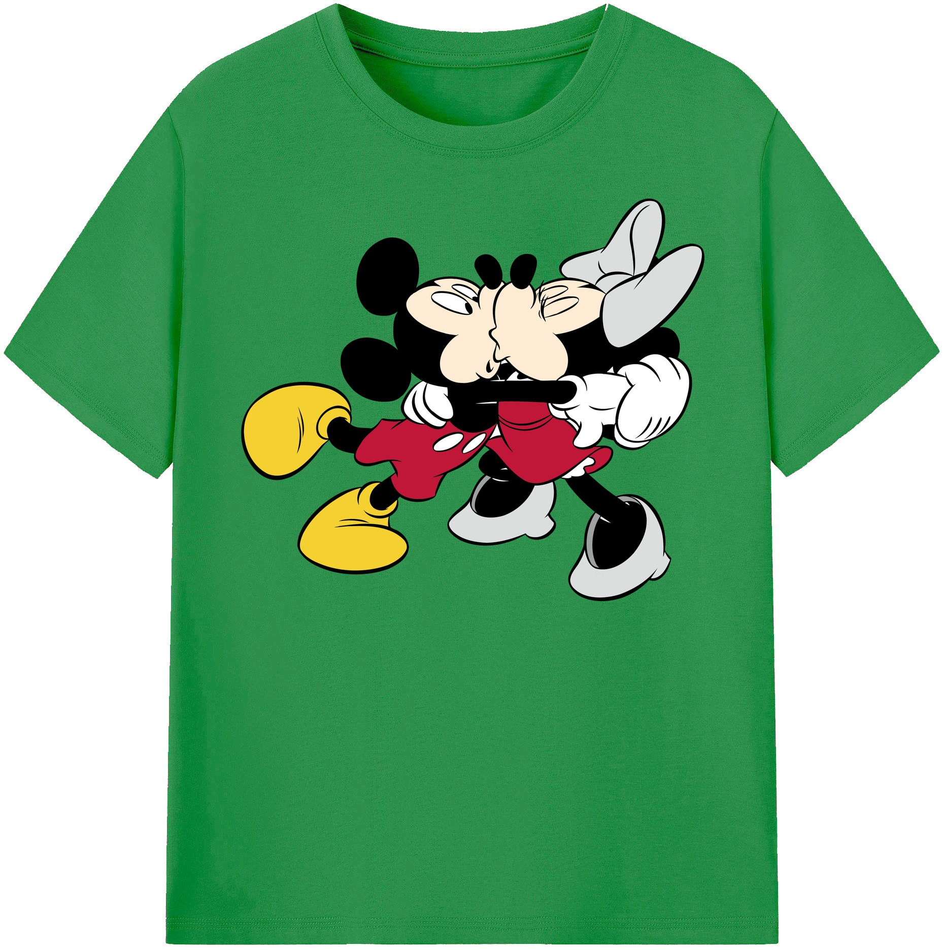 （画像用） ミッキーマウス Mickey Mouse レディースカジュアルプリントTシャツ（綿100％）
