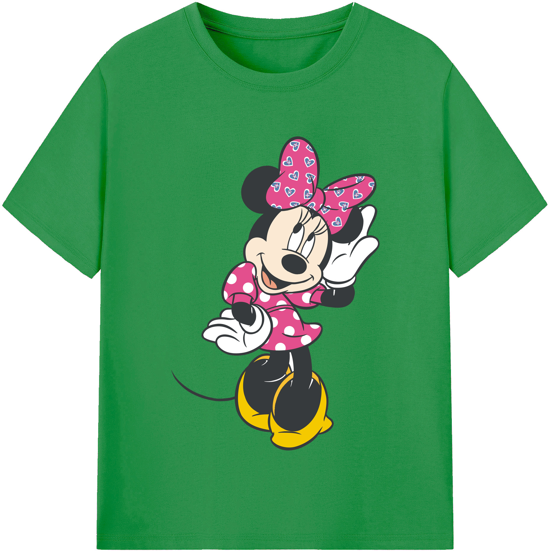 （画像用） ミッキーマウス Mickey Mouse レディースカジュアルプリントTシャツ（綿100％）