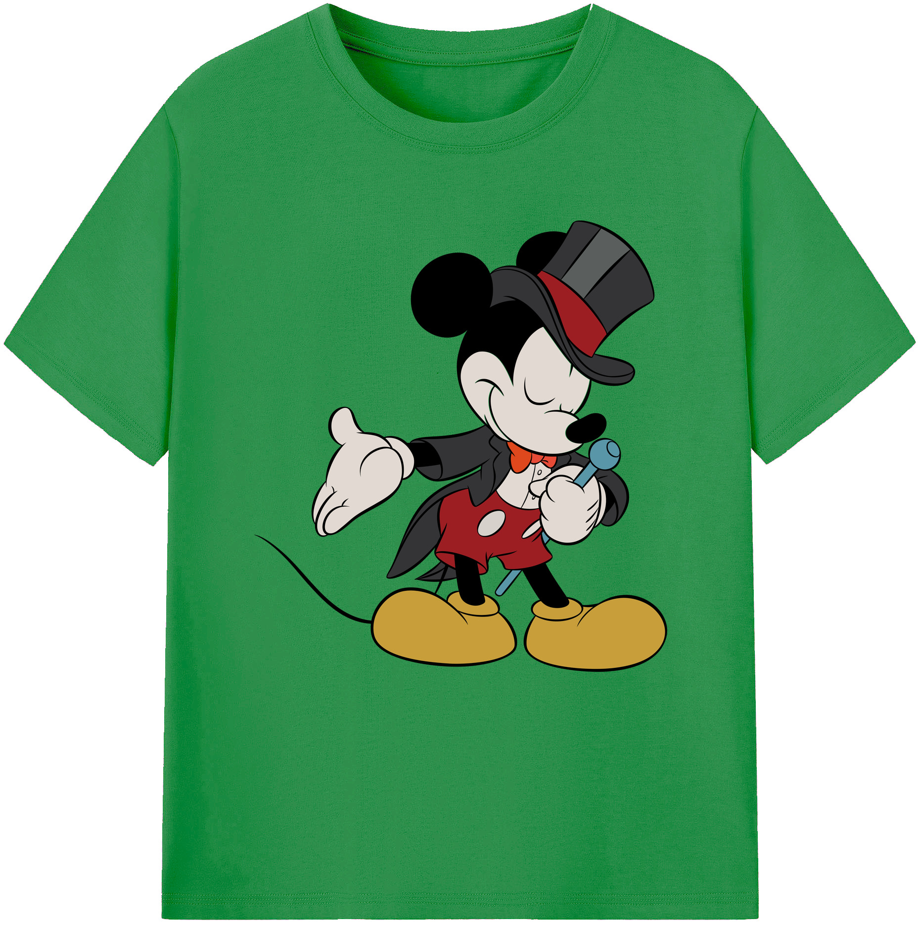 （画像用） ミッキーマウス Mickey Mouse レディースカジュアルプリントTシャツ（綿100％）