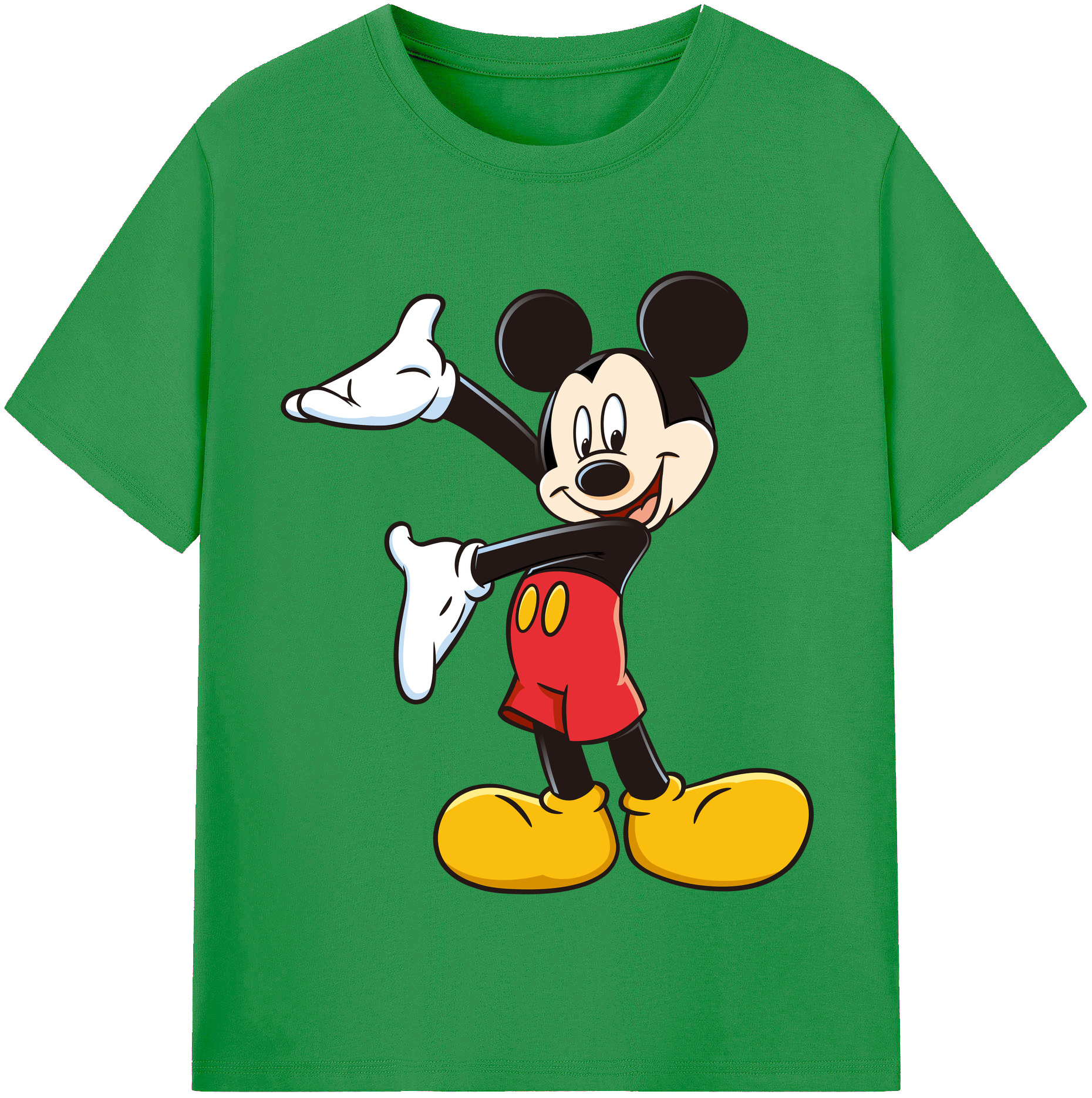 （画像用） ミッキーマウス Mickey Mouse レディースカジュアルプリントTシャツ（綿100％）