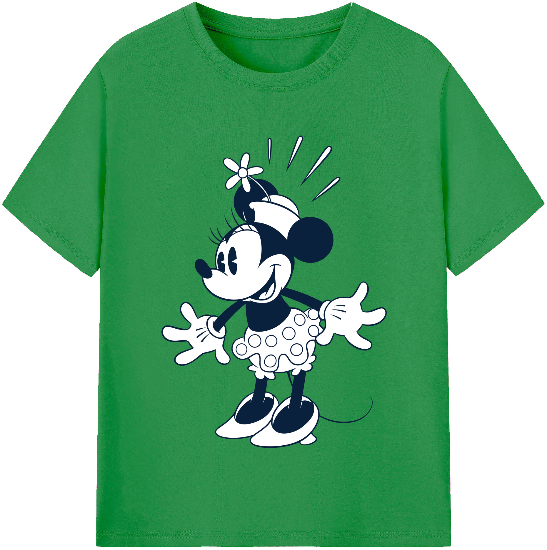 （画像用） ミッキーマウス Mickey Mouse レディースカジュアルプリントTシャツ（綿100％）