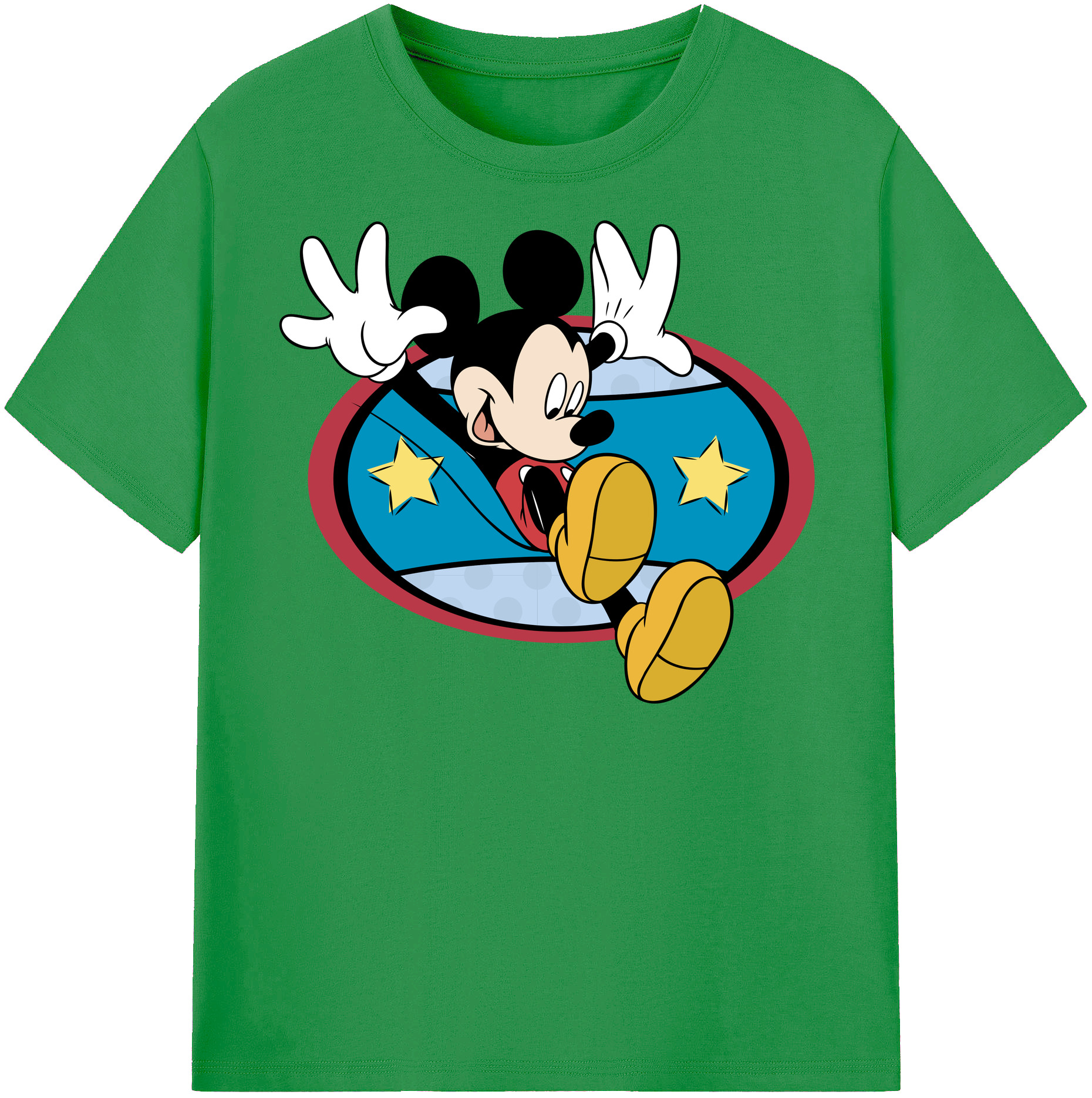（画像用） ミッキーマウス Mickey Mouse レディースカジュアルプリントTシャツ（綿100％）
