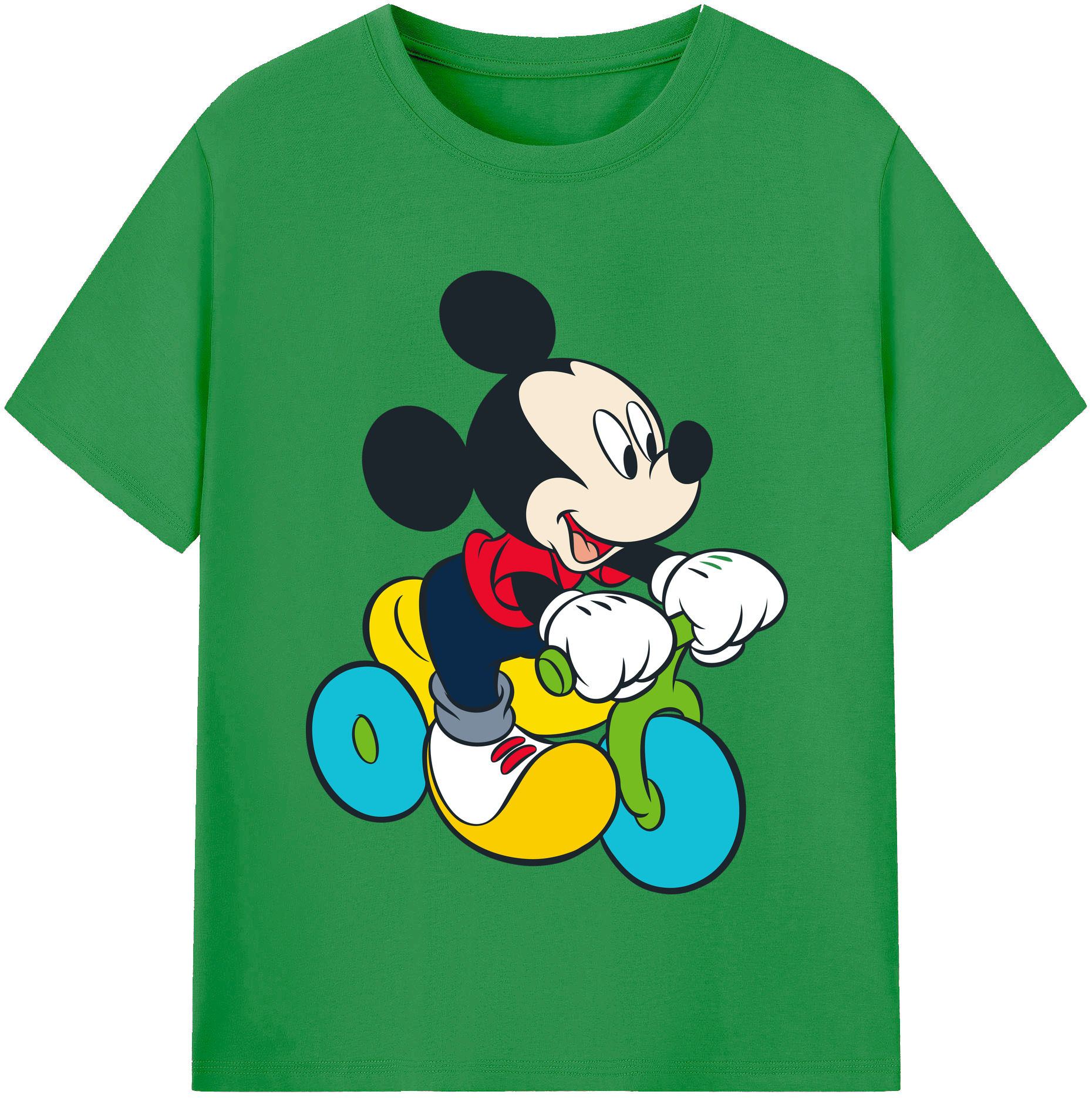 （画像用） ミッキーマウス Mickey Mouse レディースカジュアルプリントTシャツ（綿100％）