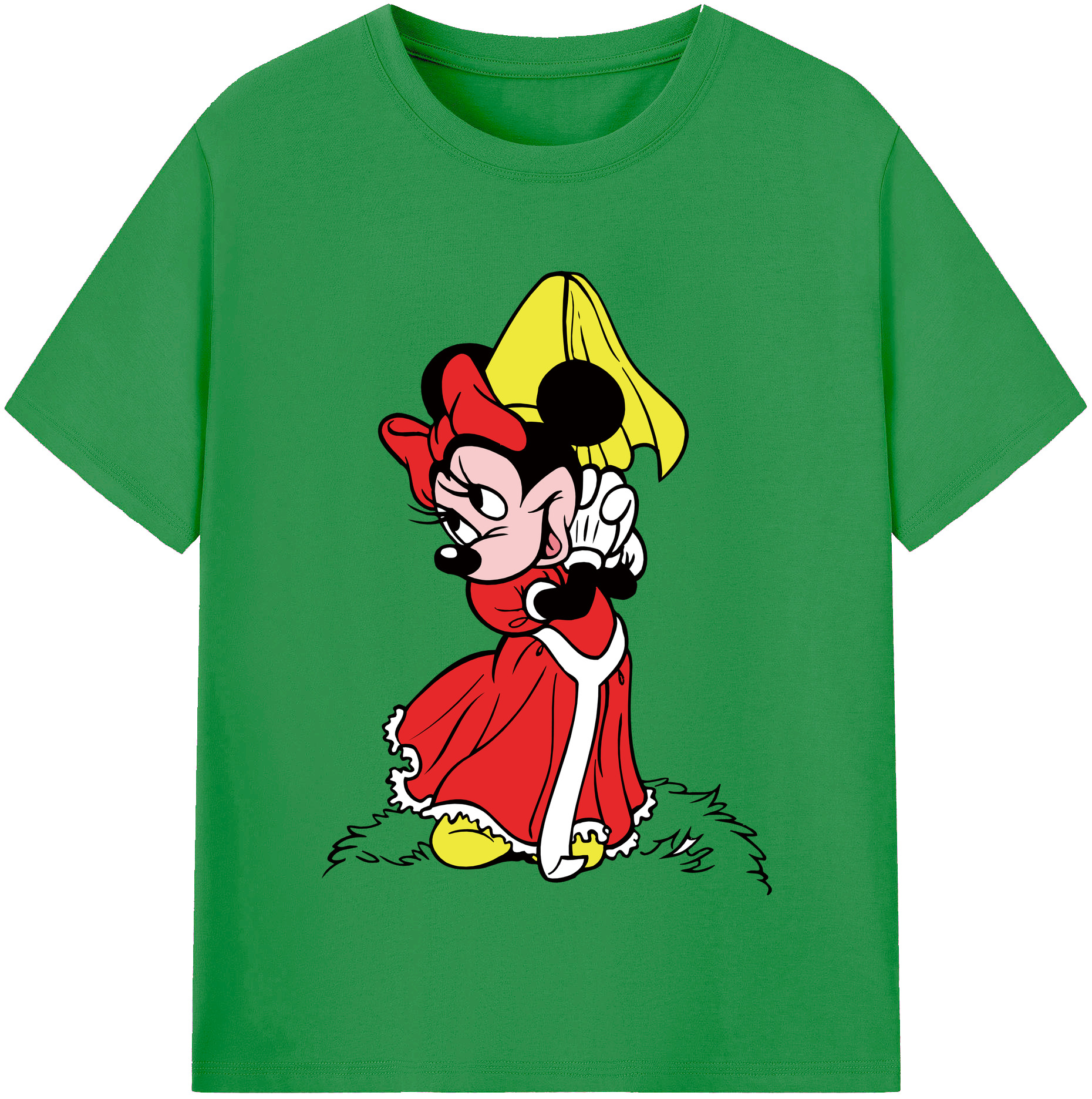 （画像用） ミッキーマウス Mickey Mouse レディースカジュアルプリントTシャツ（綿100％）