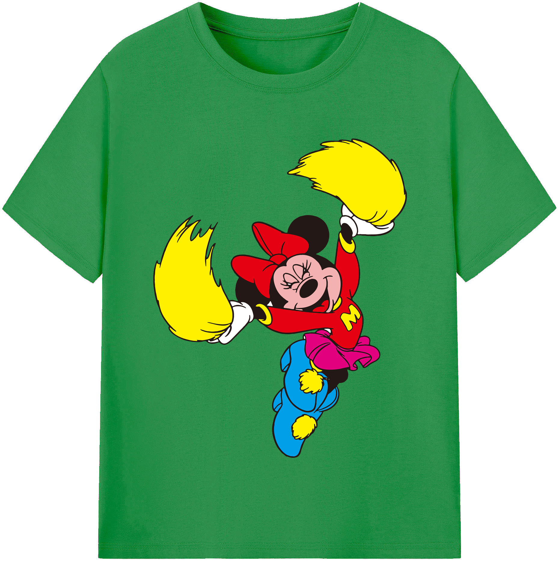 （画像用） ミッキーマウス Mickey Mouse レディースカジュアルプリントTシャツ（綿100％）