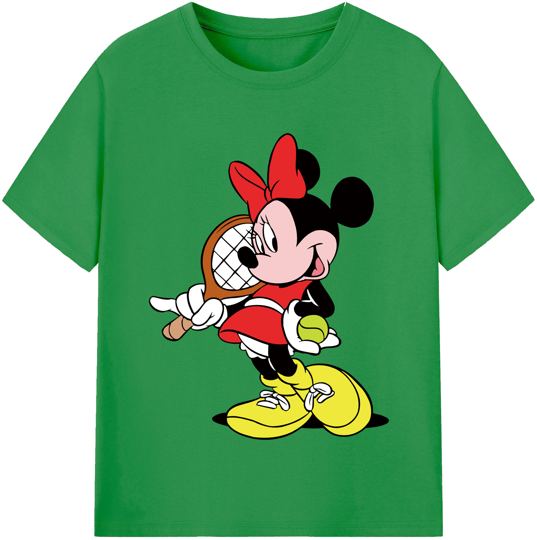 （画像用） ミッキーマウス Mickey Mouse レディースカジュアルプリントTシャツ（綿100％）