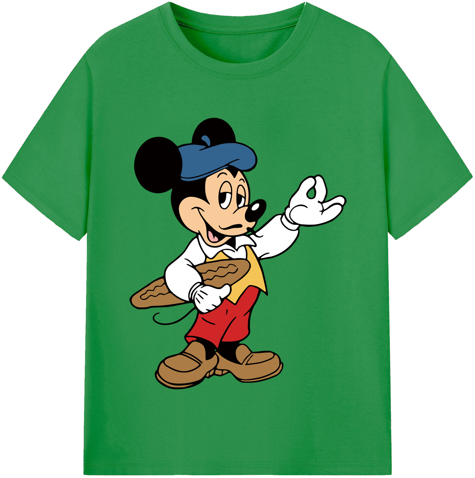 （画像用） ミッキーマウス Mickey Mouse レディースカジュアルプリントTシャツ（綿100％）