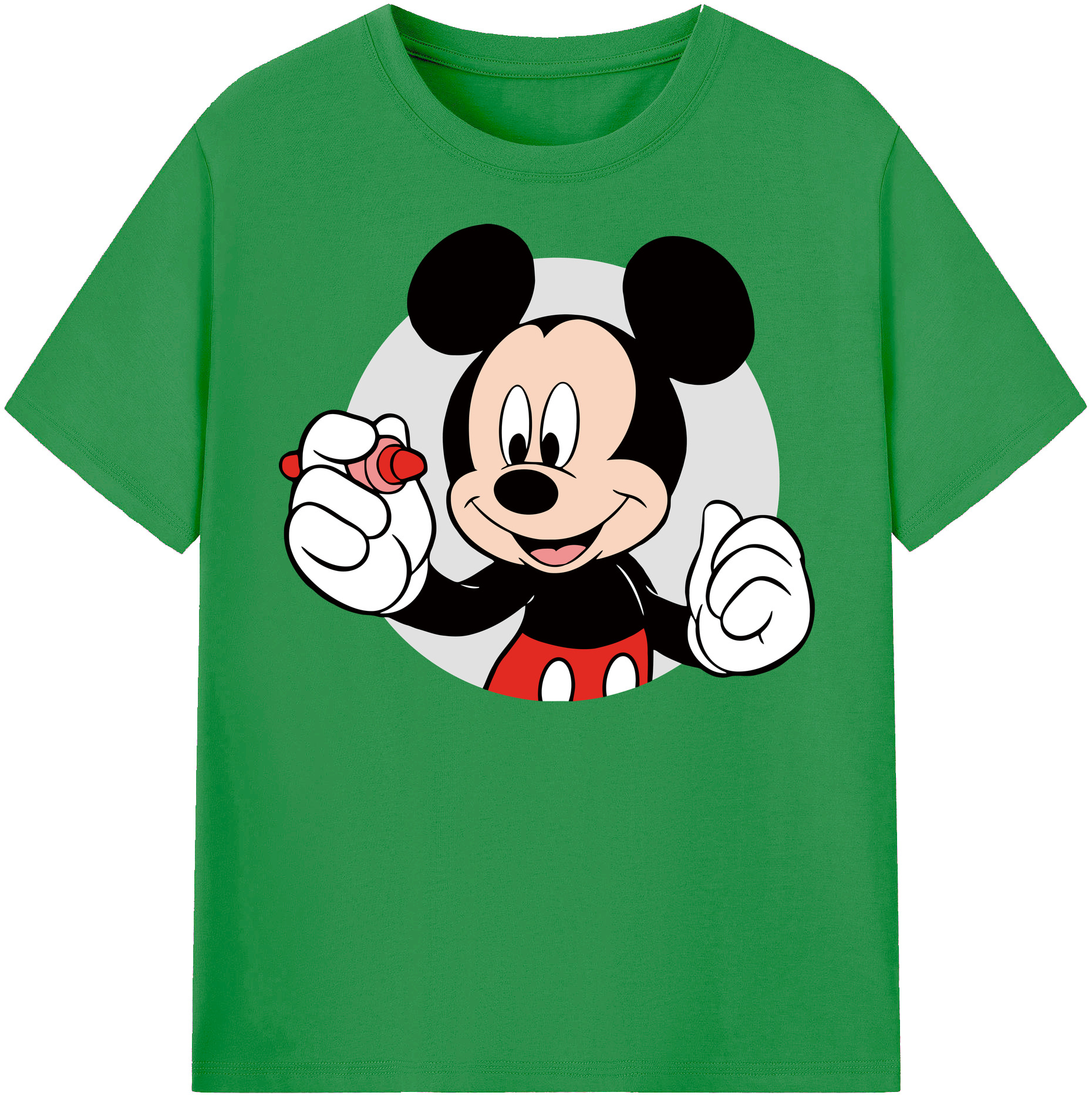 （画像用） ミッキーマウス Mickey Mouse レディースカジュアルプリントTシャツ（綿100％）