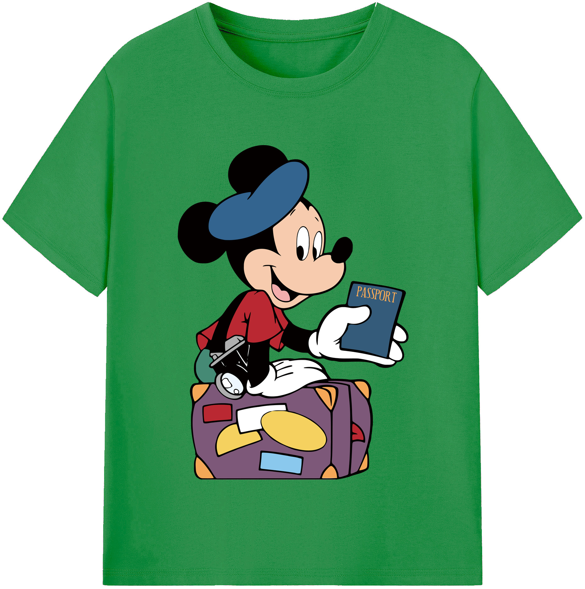 （画像用） ミッキーマウス Mickey Mouse レディースカジュアルプリントTシャツ（綿100％）