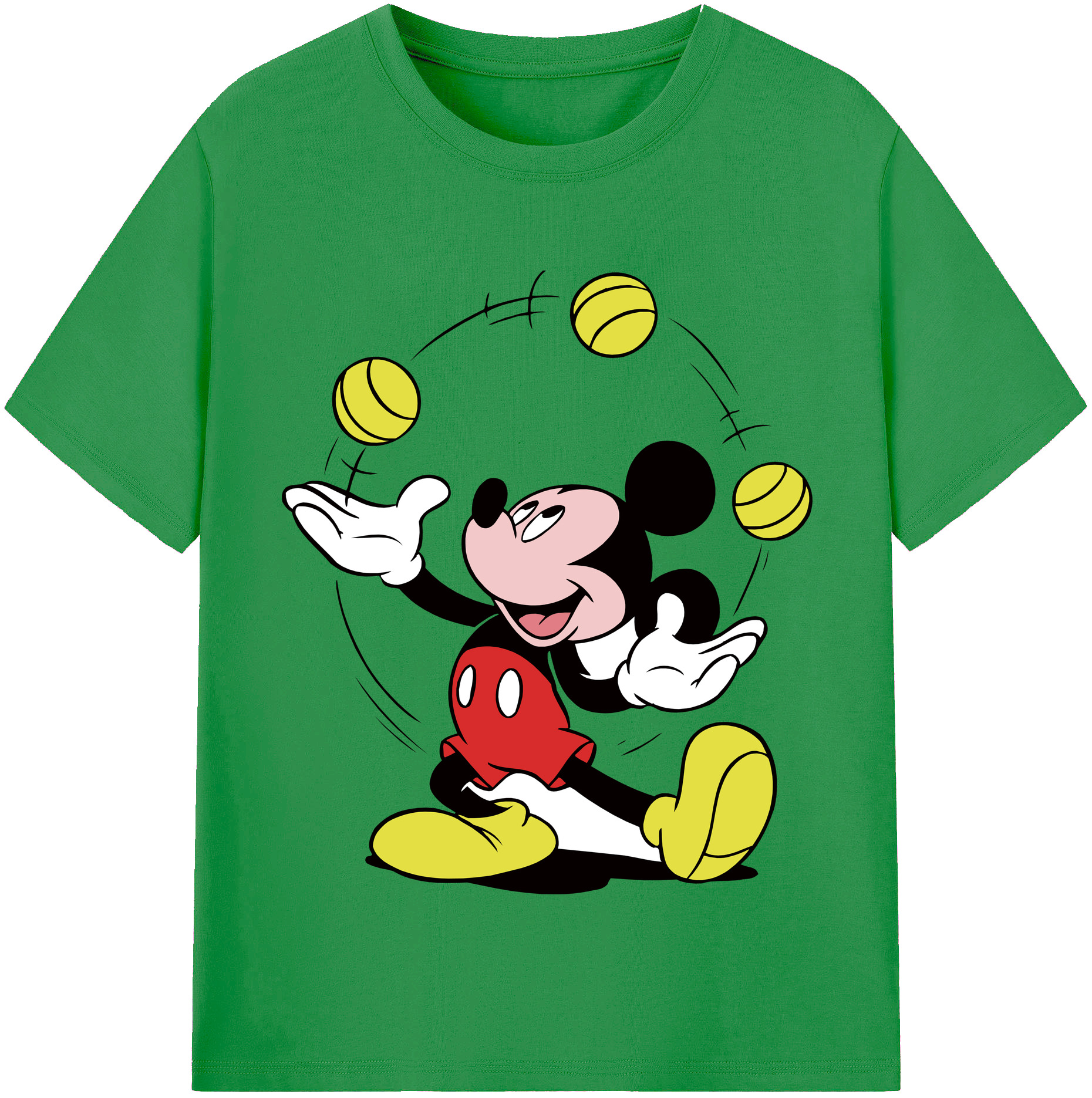 （画像用） ミッキーマウス Mickey Mouse レディースカジュアルプリントTシャツ（綿100％）