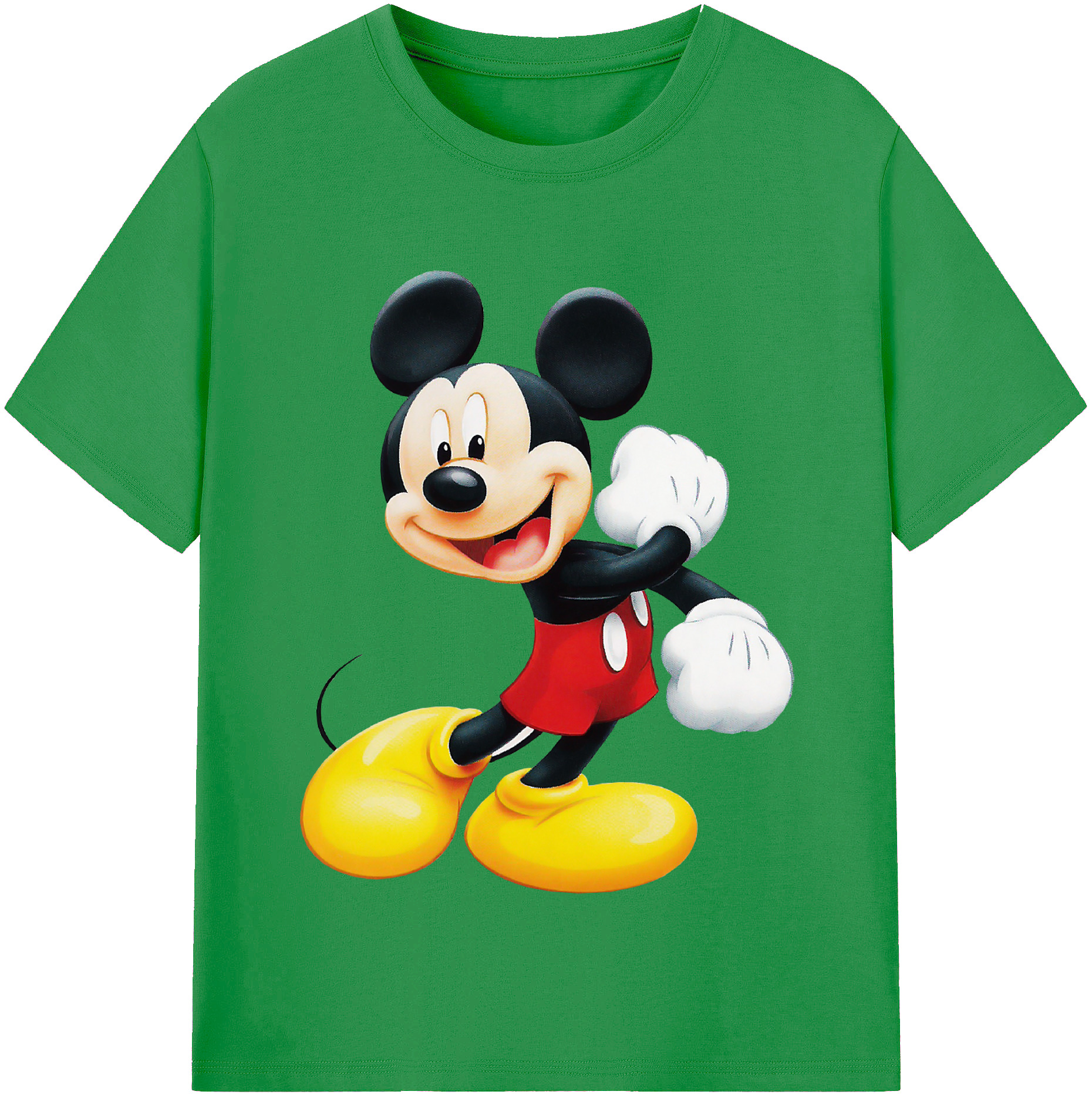 （画像用） ミッキーマウス Mickey Mouse レディースカジュアルプリントTシャツ（綿100％）