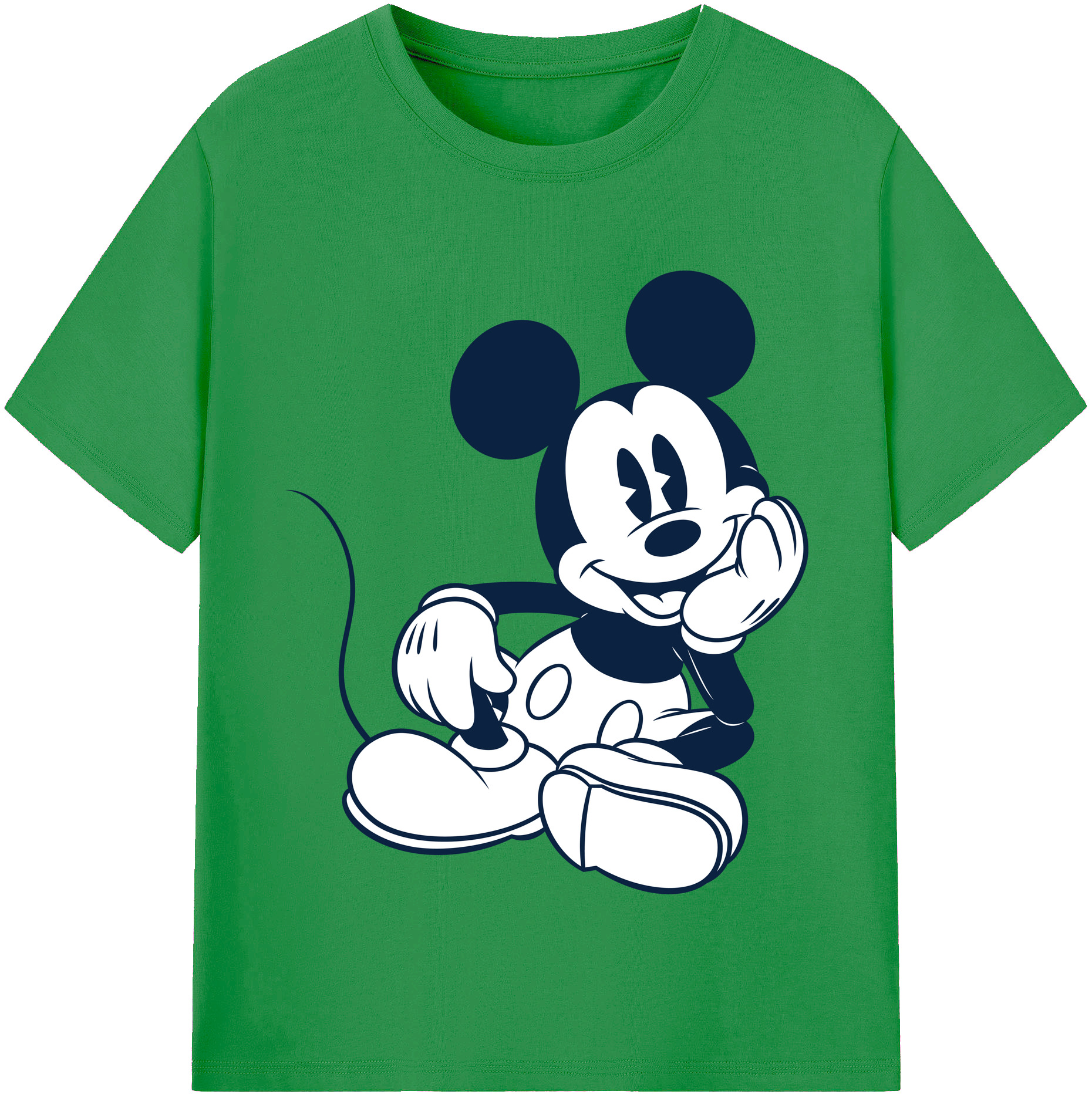 （画像用） ミッキーマウス Mickey Mouse レディースカジュアルプリントTシャツ（綿100％）