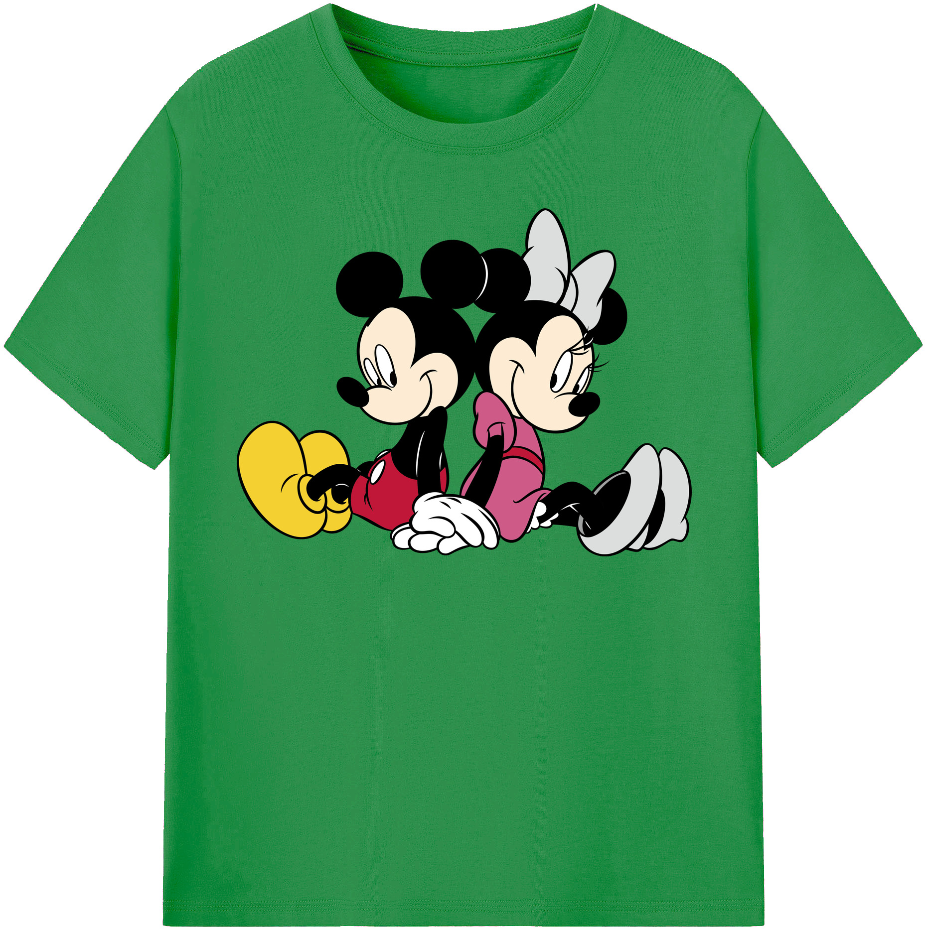 （画像用） ミッキーマウス Mickey Mouse レディースカジュアルプリントTシャツ（綿100％）