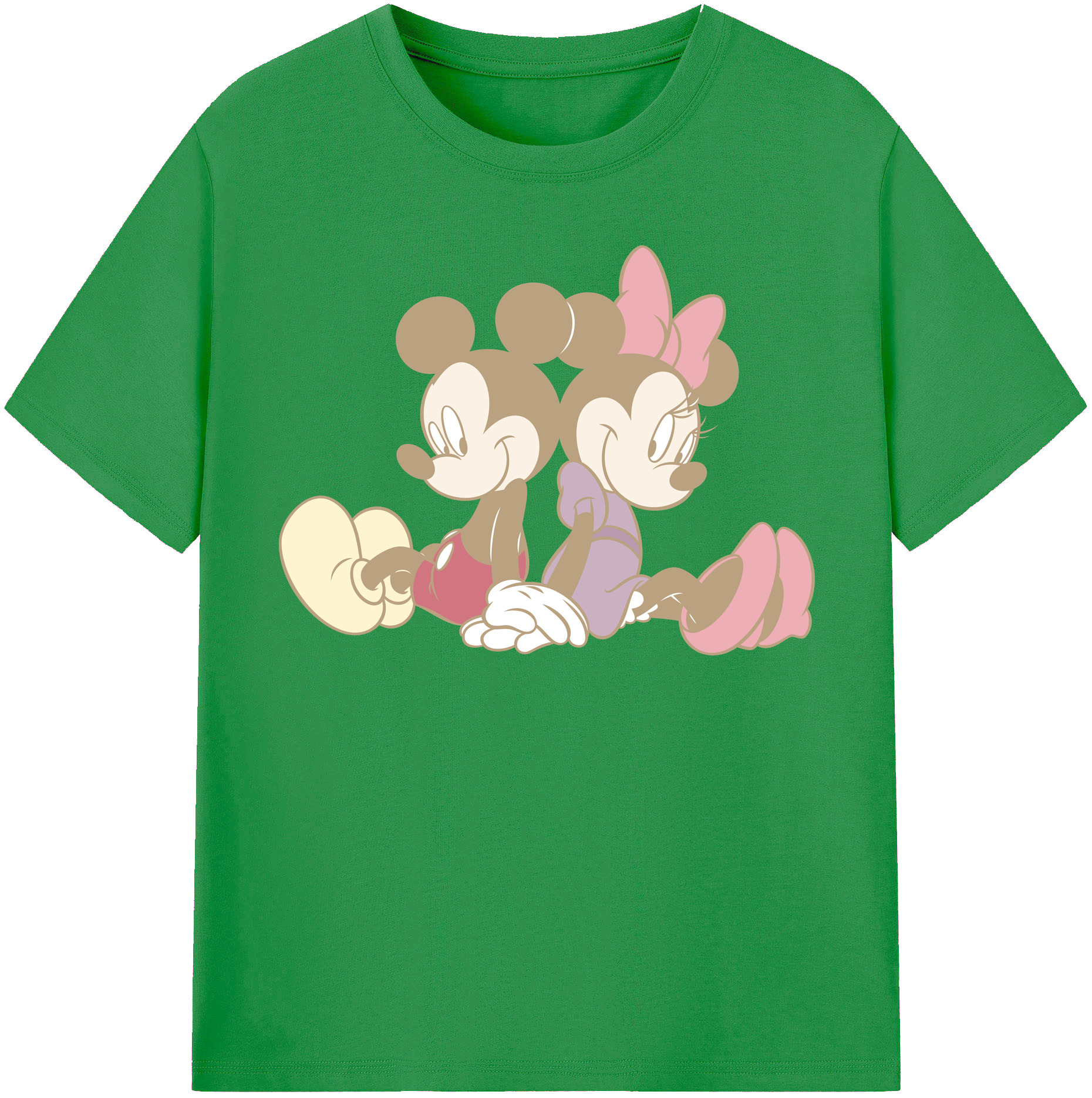（画像用） ミッキーマウス Mickey Mouse レディースカジュアルプリントTシャツ（綿100％）