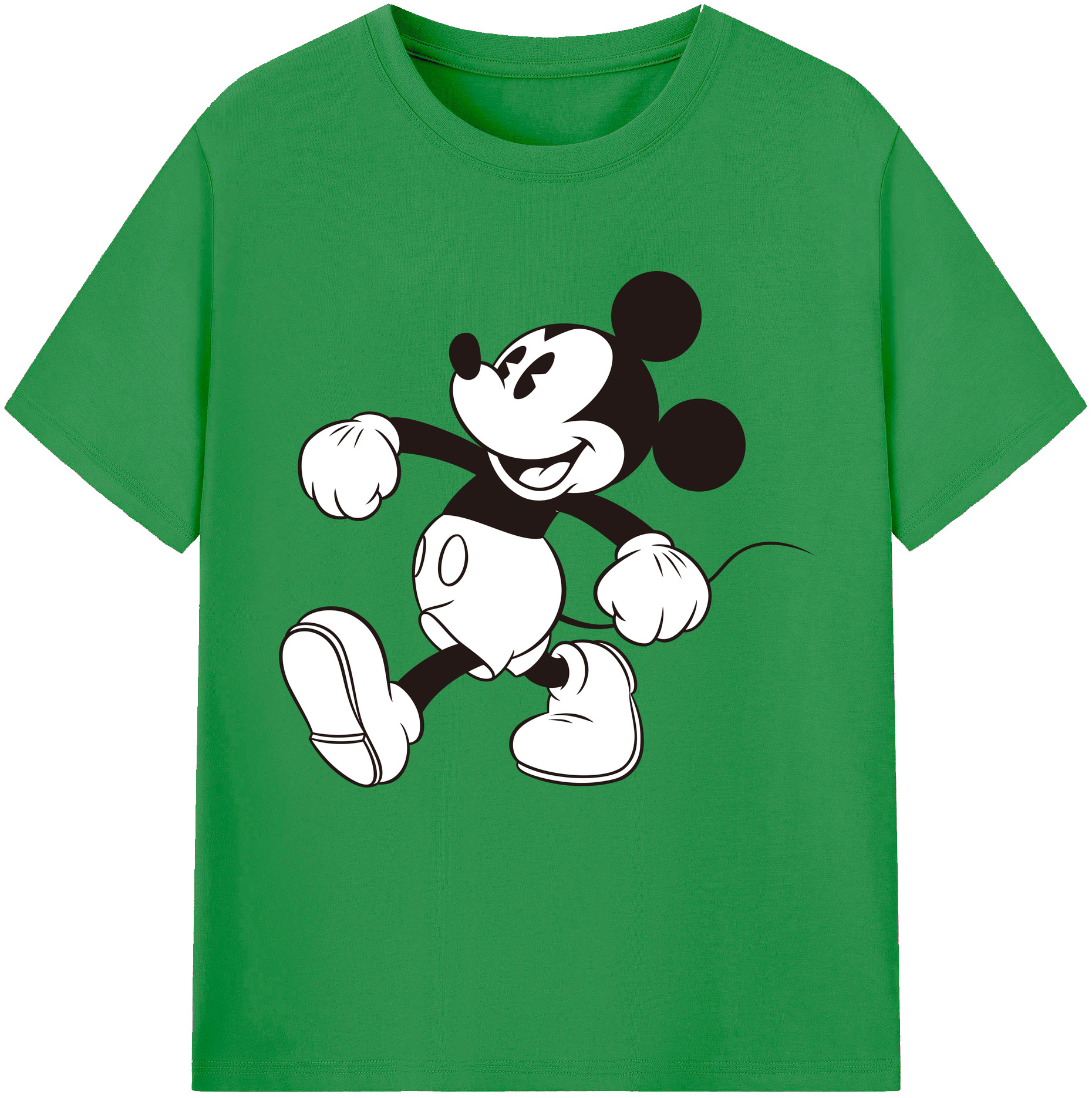 （画像用） ミッキーマウス Mickey Mouse レディースカジュアルプリントTシャツ（綿100％）
