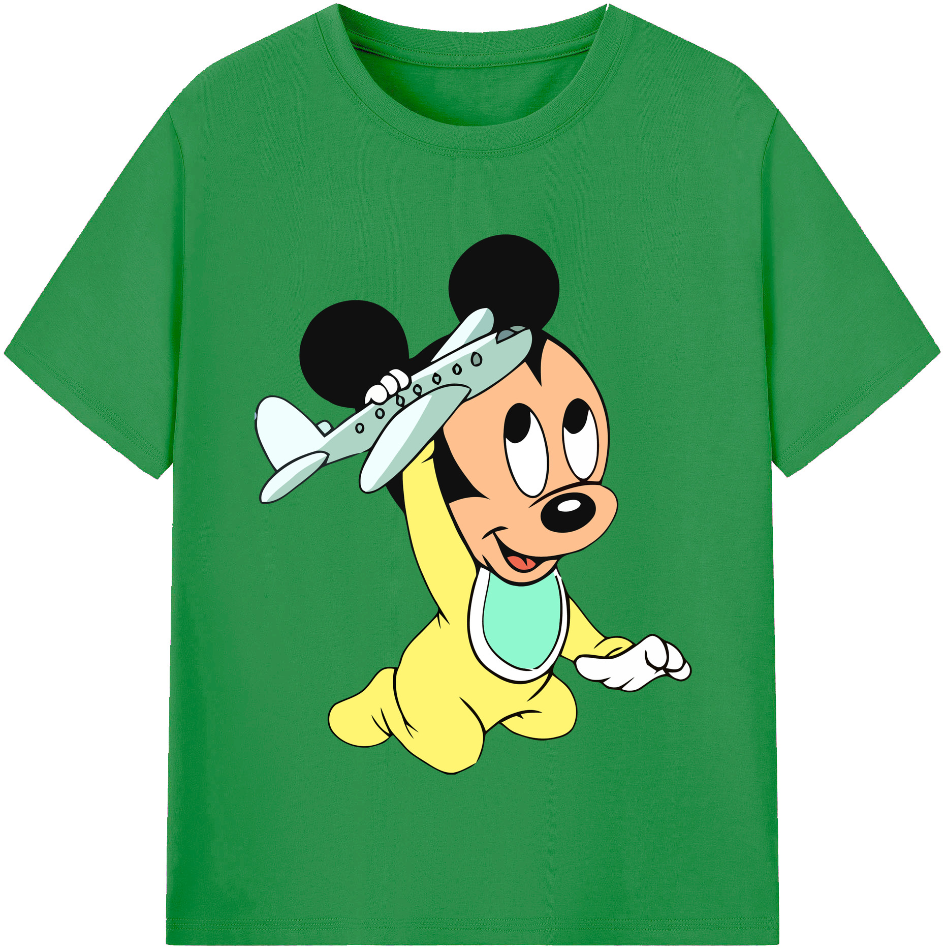 （画像用） ミッキーマウス Mickey Mouse レディースカジュアルプリントTシャツ（綿100％）