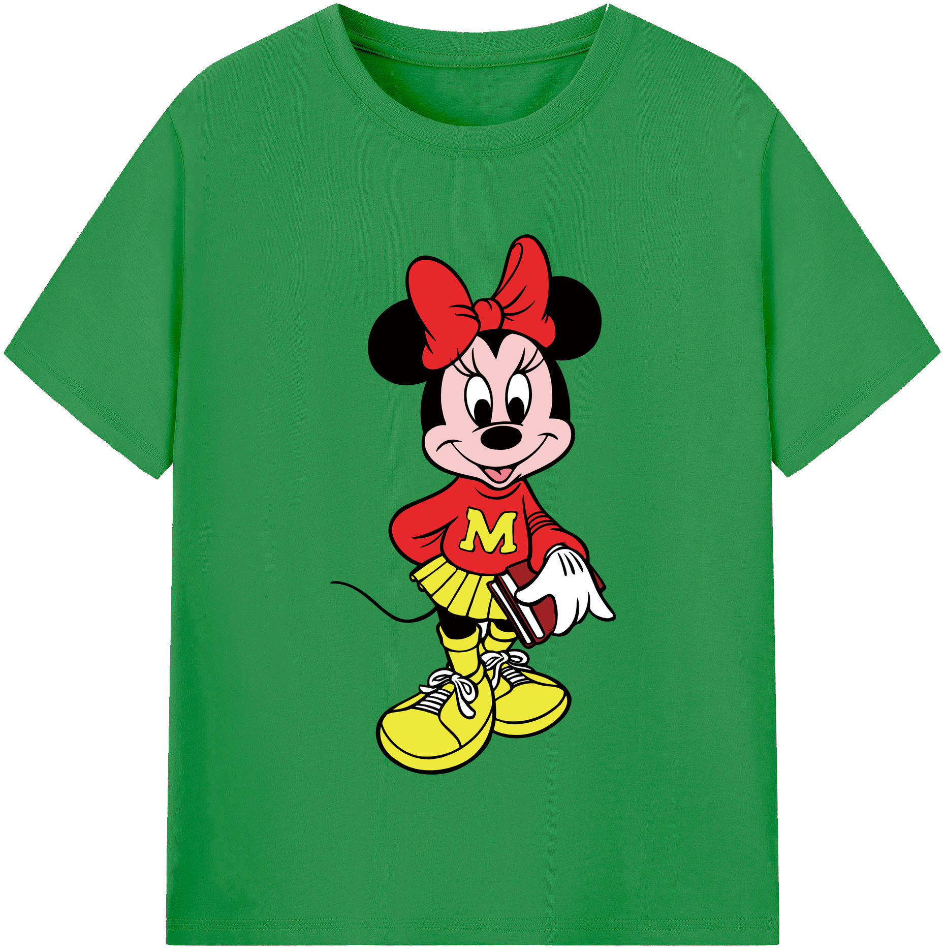 （画像用） ミッキーマウス Mickey Mouse レディースカジュアルプリントTシャツ（綿100％）