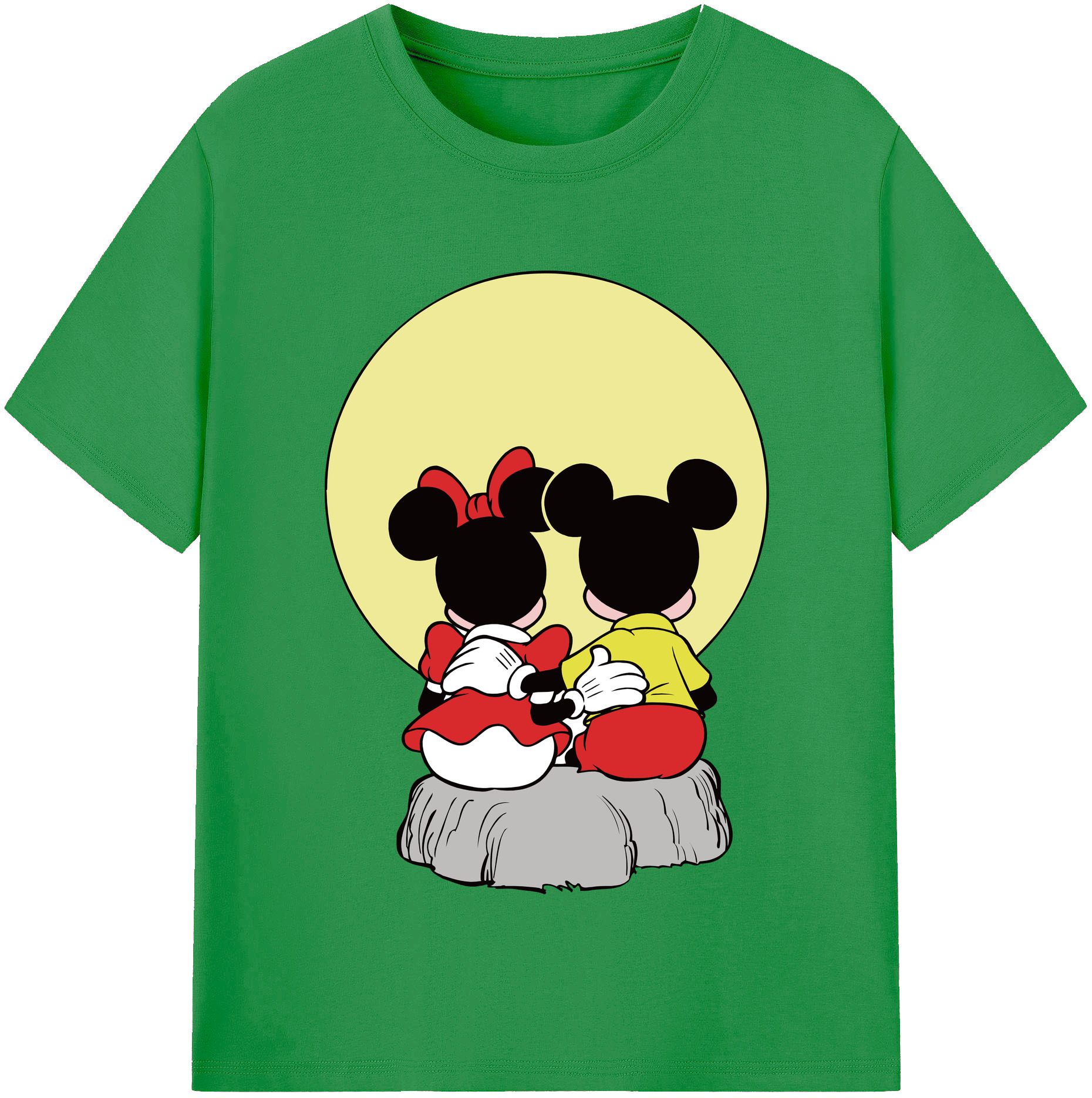 （画像用） ミッキーマウス Mickey Mouse レディースカジュアルプリントTシャツ（綿100％）