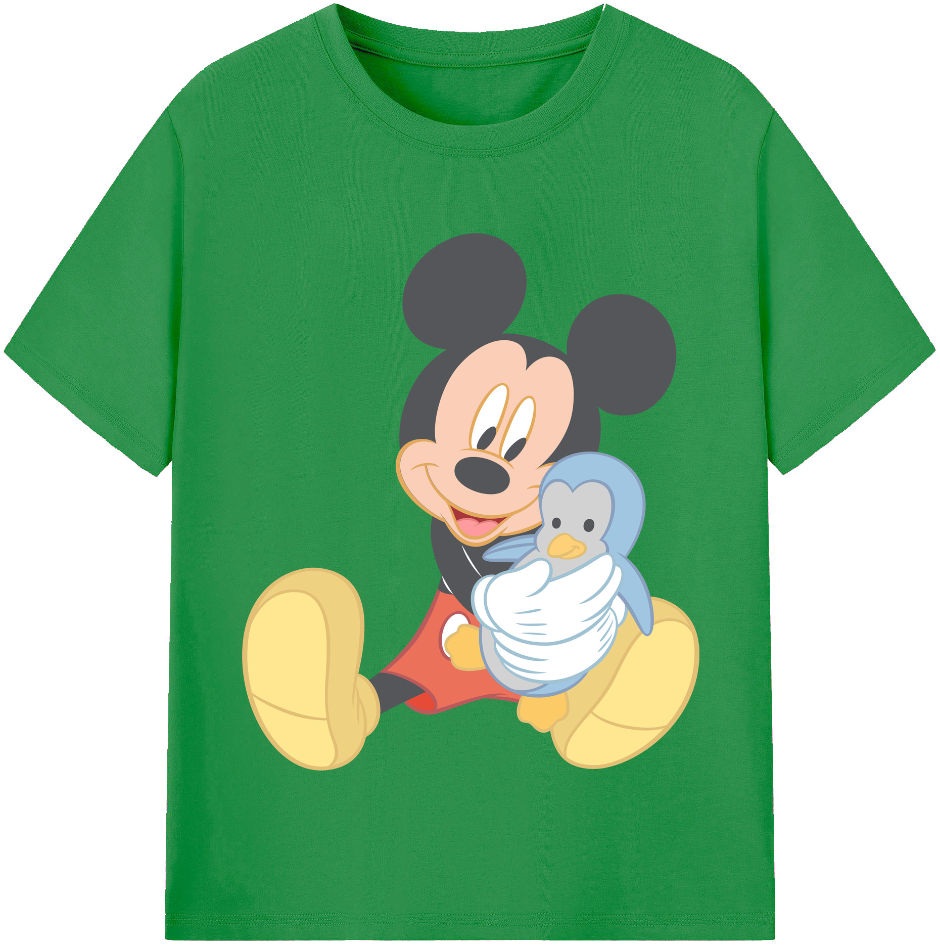 （画像用） ミッキーマウス Mickey Mouse レディースカジュアルプリントTシャツ（綿100％）