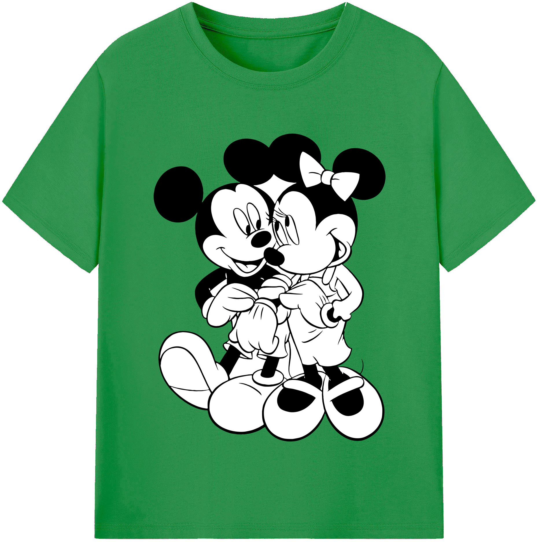 （画像用） ミッキーマウス Mickey Mouse レディースカジュアルプリントTシャツ（綿100％）