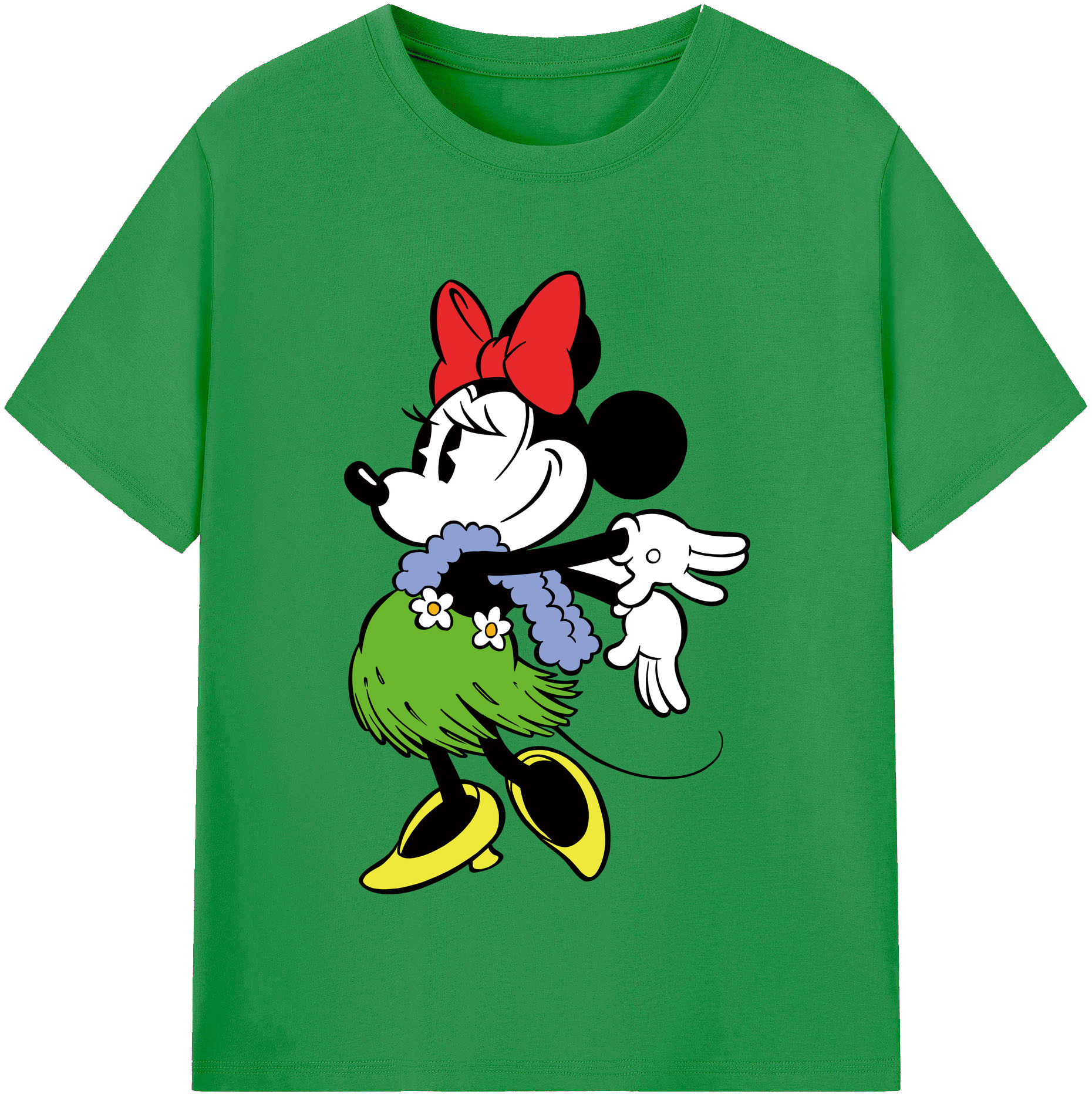 （画像用） ミッキーマウス Mickey Mouse レディースカジュアルプリントTシャツ（綿100％）